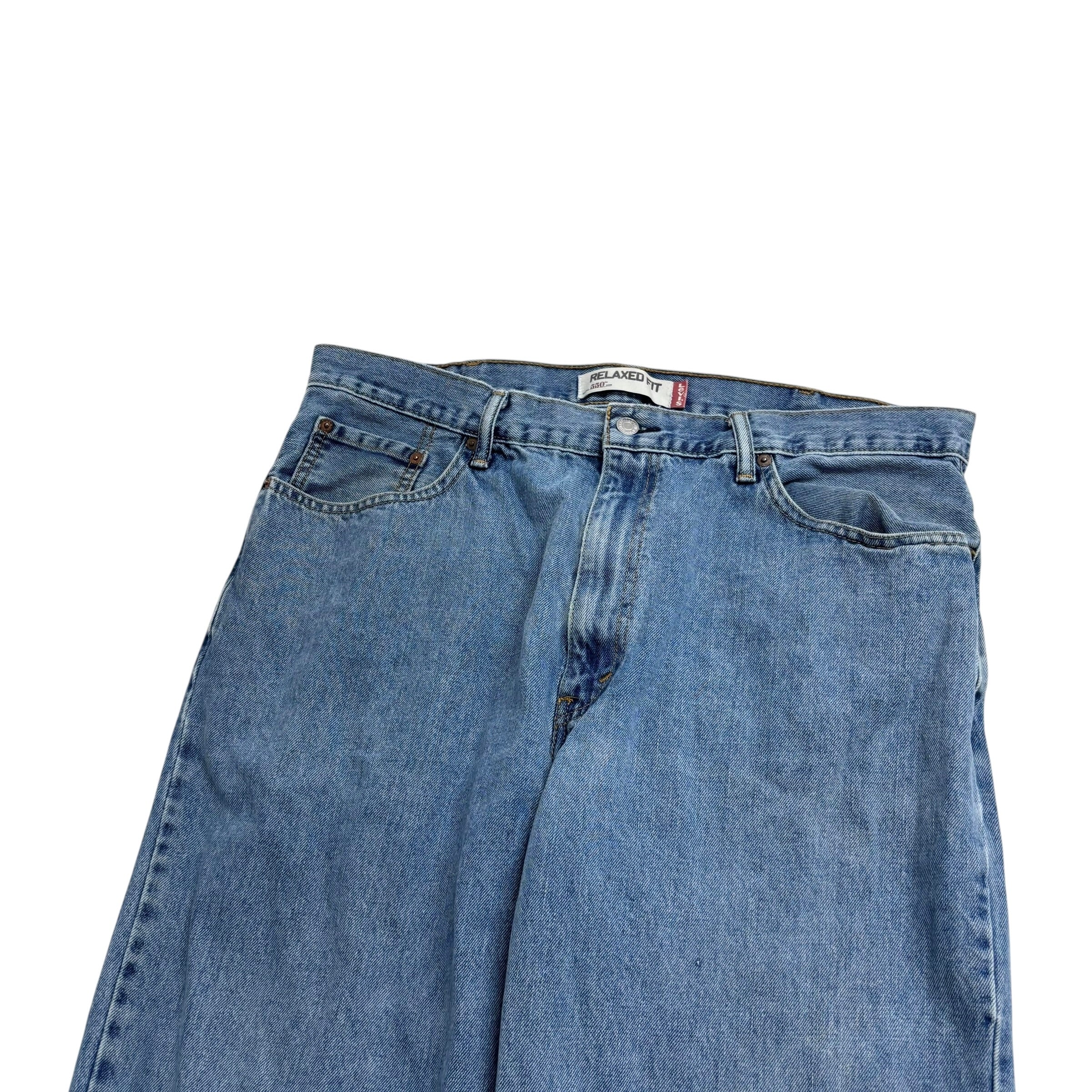 Levis 550 Jeans W38 L32 Mens Light Blue Baggy Relaxed Straight Fit Vintage Denim
