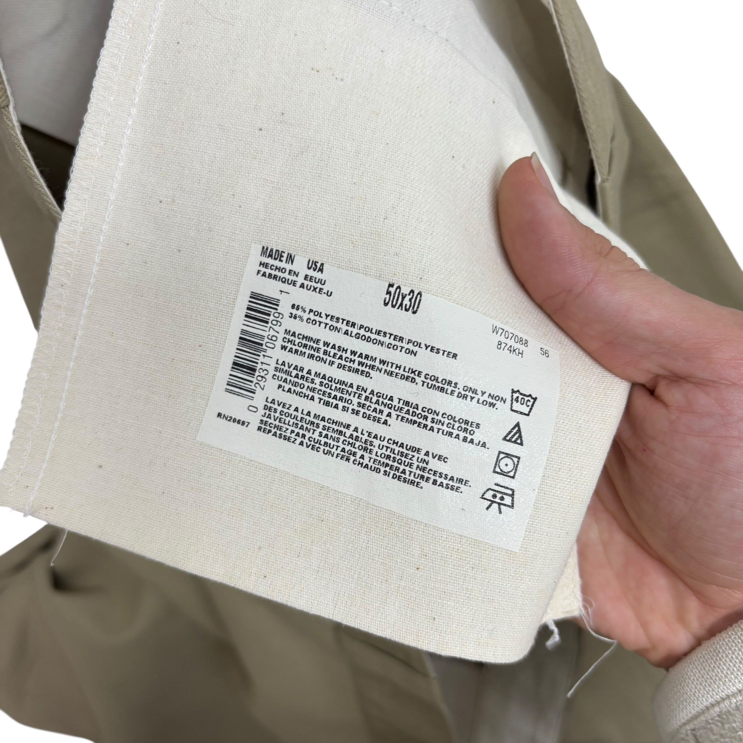 Dickies 874 Trousers W48 L25 Mens Beige Original Straight Fit Pants USA Made (E)