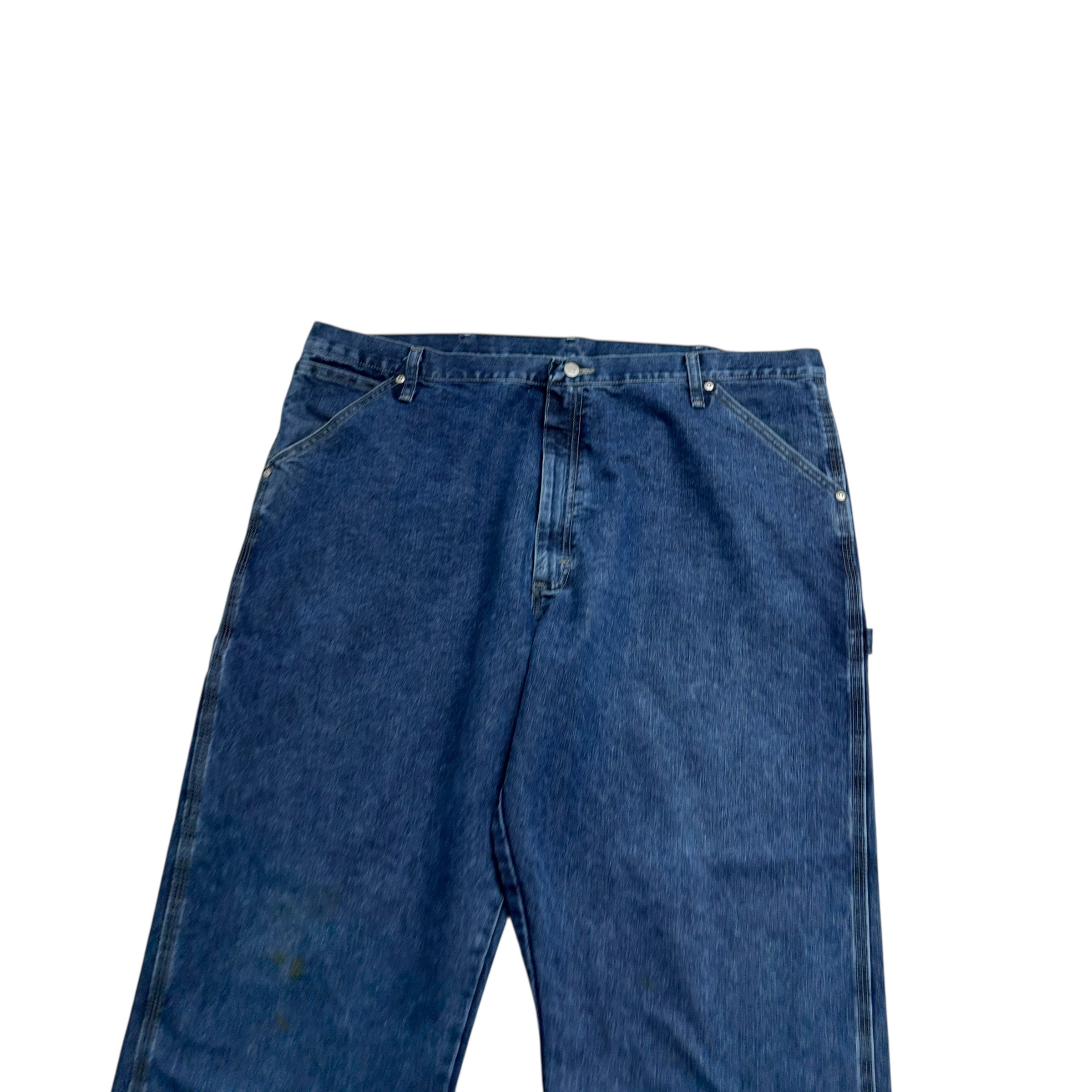 Wrangler Carpenter Jeans W42 L30 Mens Mid Blue Relaxed Straight Fit Denim (F)