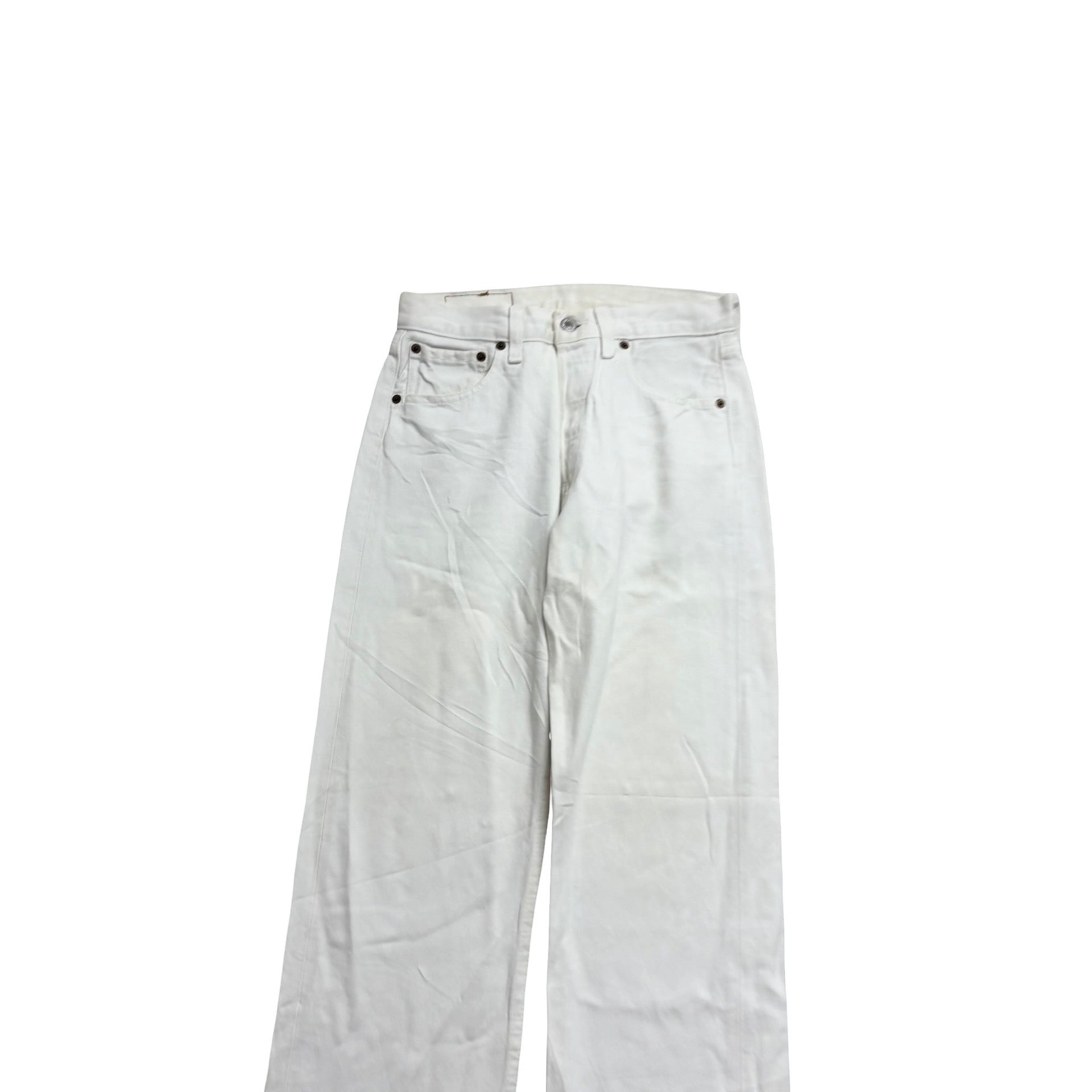 Levis 501 Jeans W27 L30 Mens White Regular Straight Fit Vintage Denim