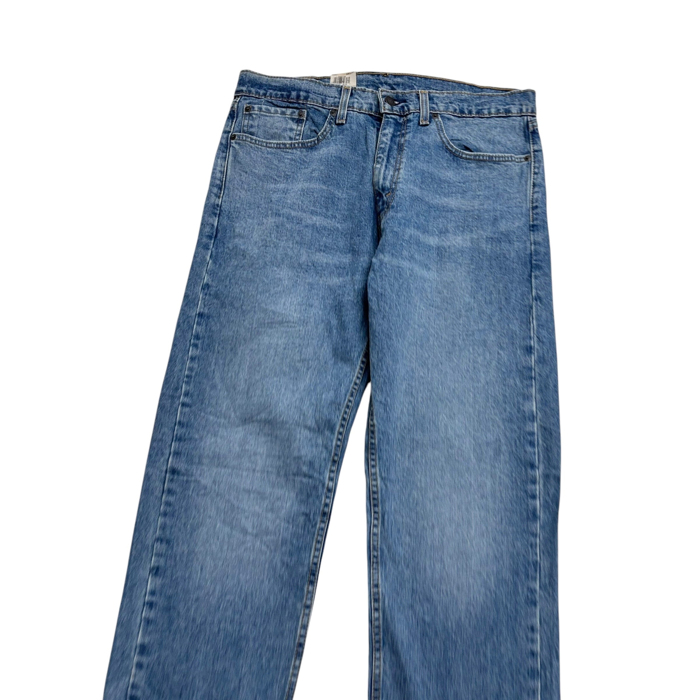 Levis 505 Jeans W34 L34 Mens Mid Blue Regular Straight Fit Stretch Denim (E)