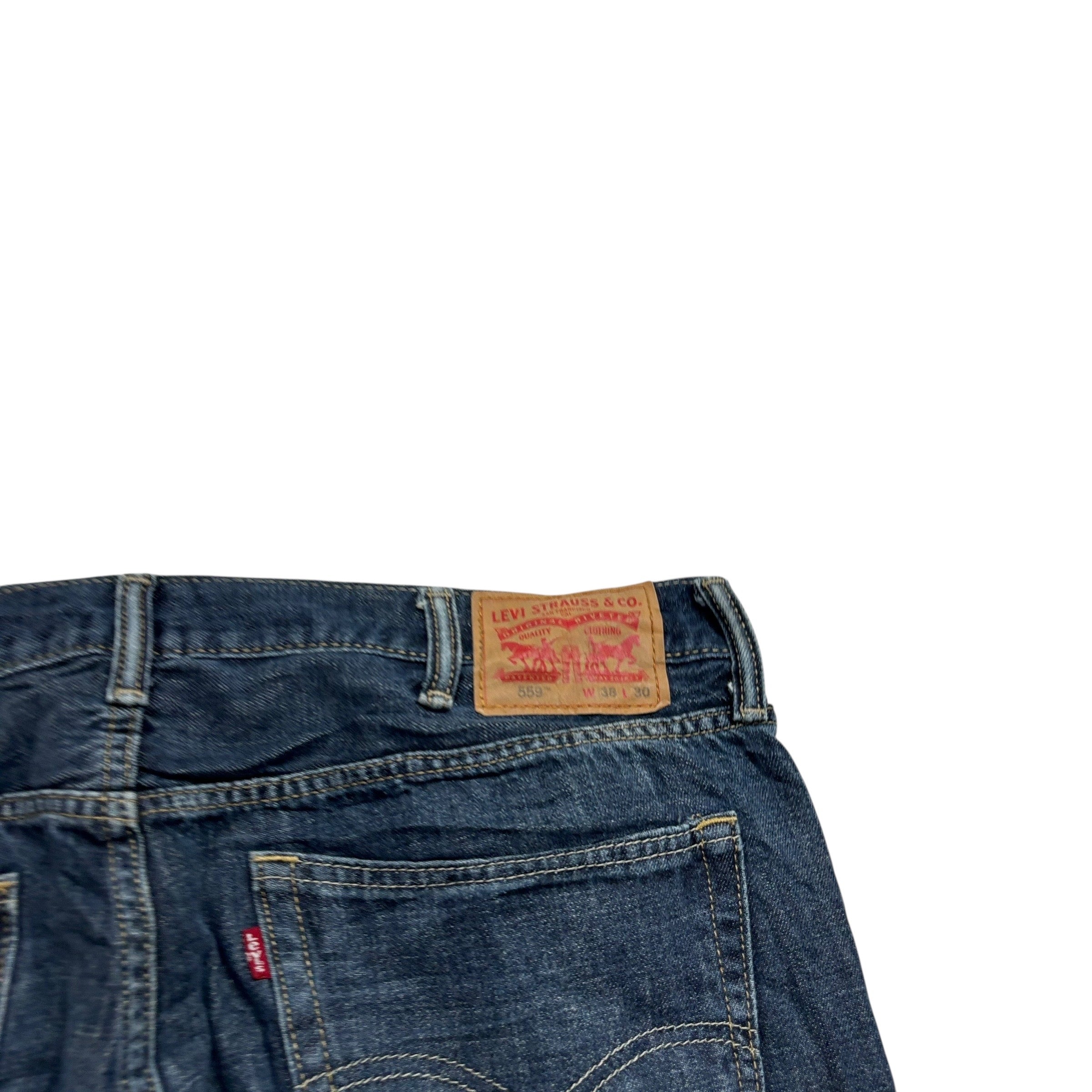 Levis 559 Jeans W38 L30 Mens Dark Blue Baggy Relaxed Straight Fit Denim