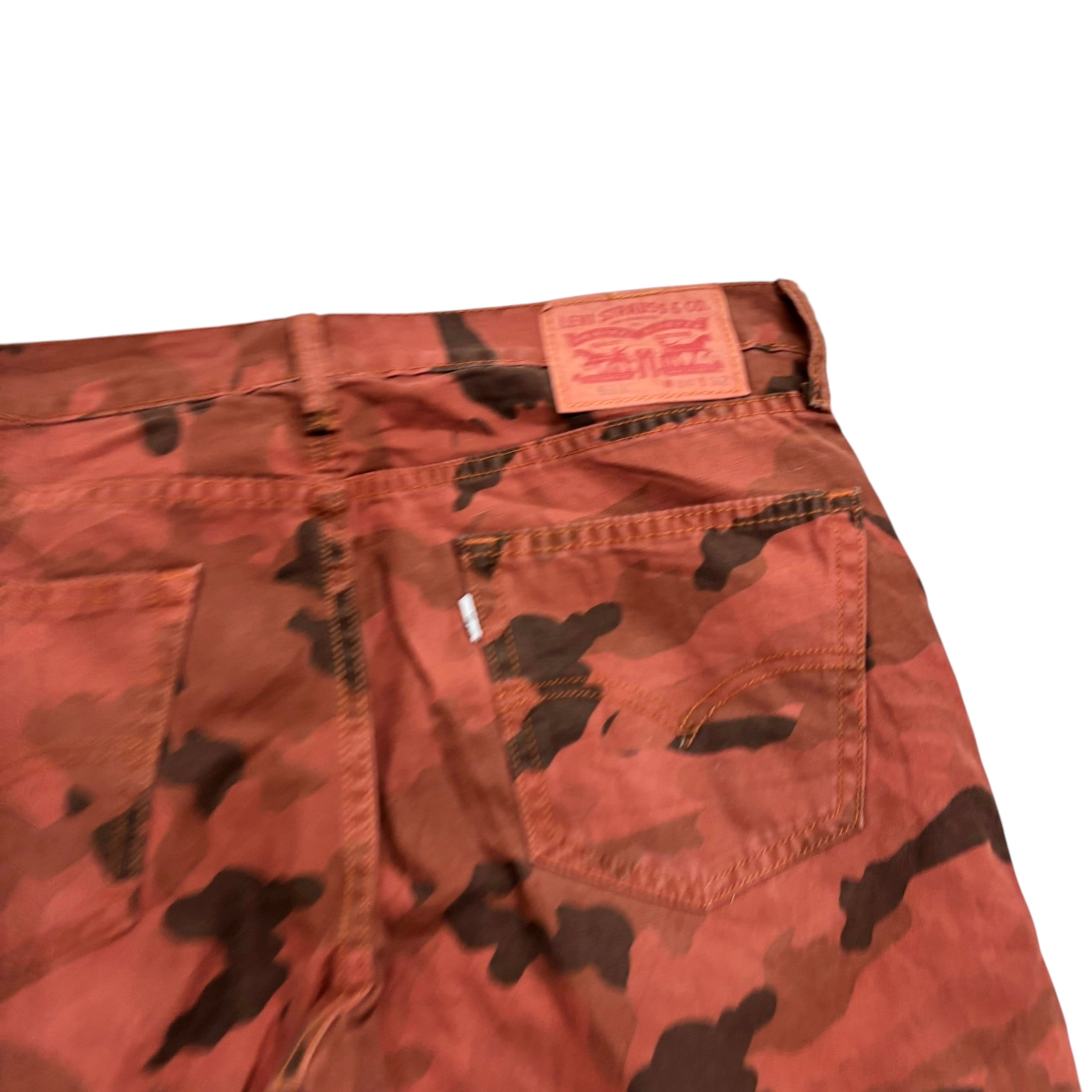 Levis 511 Trousers W34 L32 Mens Red Camoflage Slim Fit Cotton Pants (E)