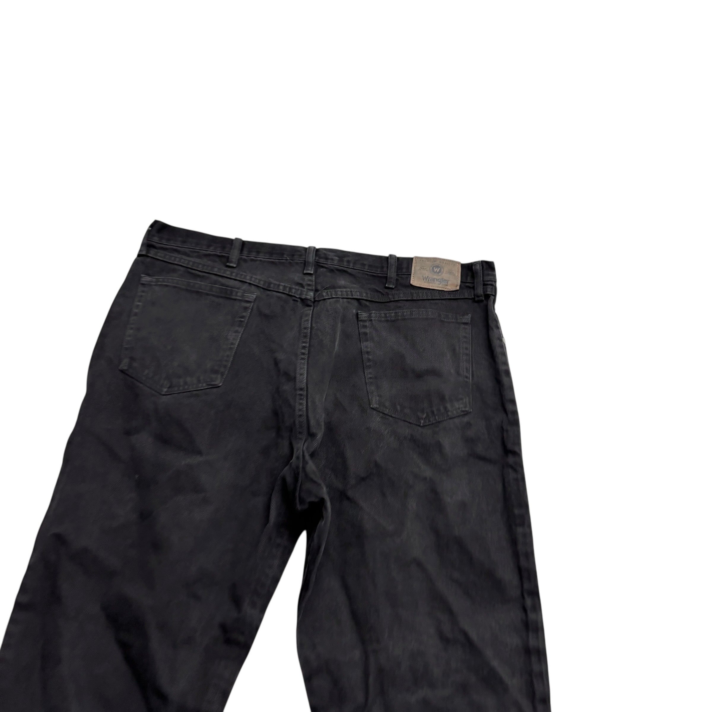 Wrangler Jeans W42 L30 Mens Black Relaxed Straight Fit Denim (E)