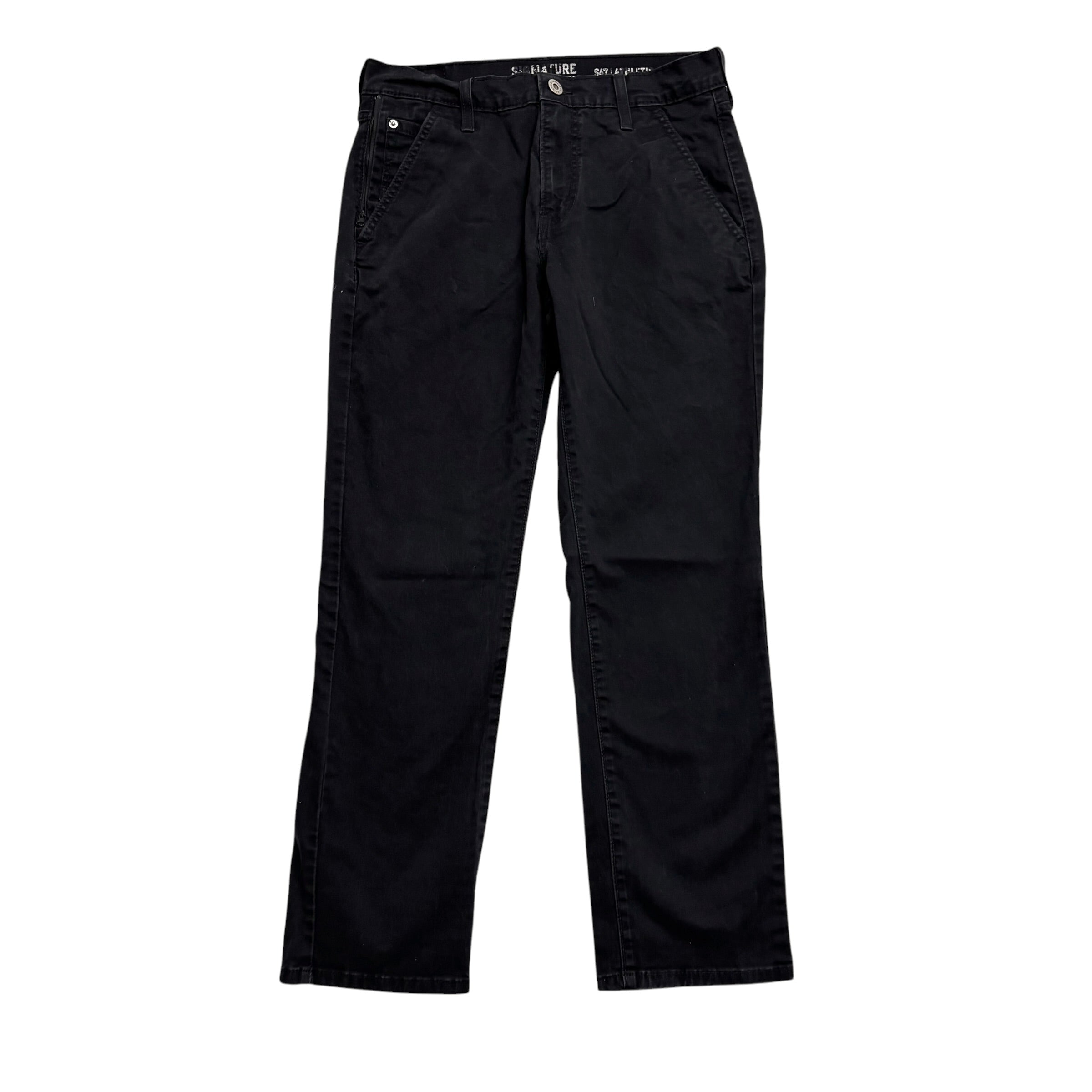 Levis Signature Trousers W31 L29 Mens Black Athletic Fit Stretch Pants (E)