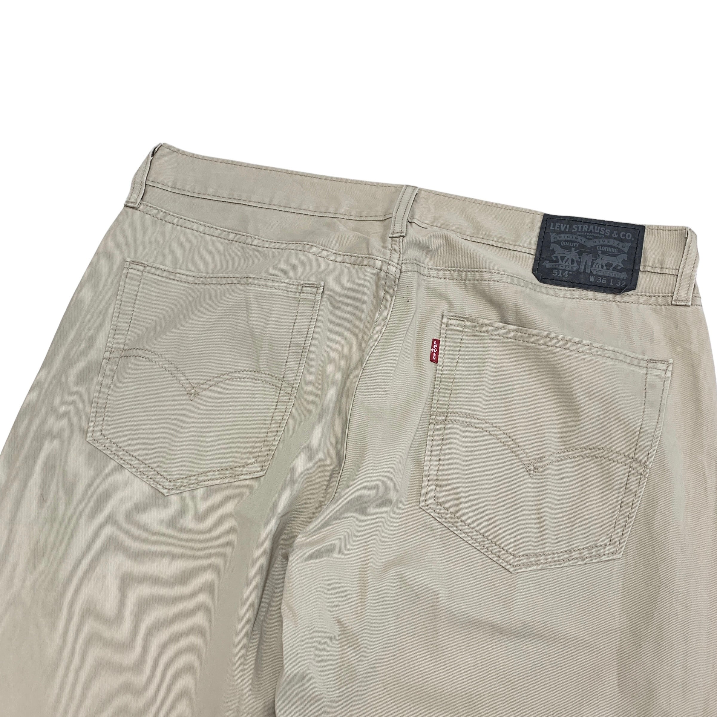 Levis 514 Trousers W36 L30 Mens Stone Beige Regular Straight Fit Pants