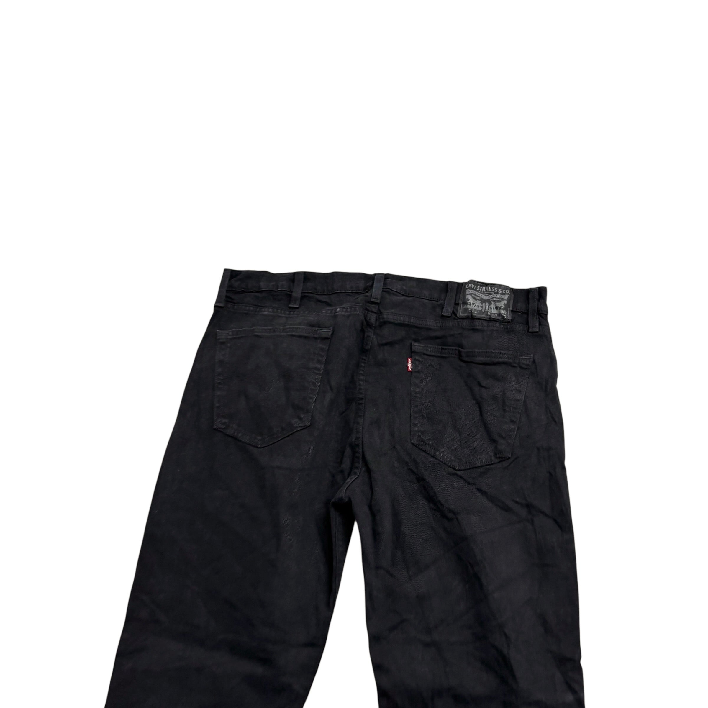 Levis 511 Jeans W38 L30 Mens Black Slim Fit Stretch Denim (E)