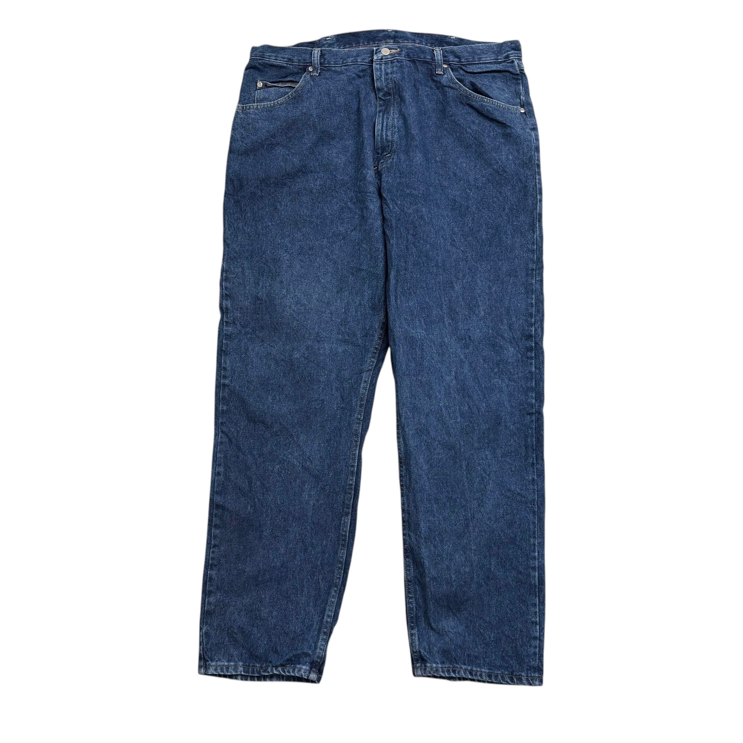 Wrangler Jeans W41 L34 Mens Dark Blue Relaxed Straight Fit Denim (E)