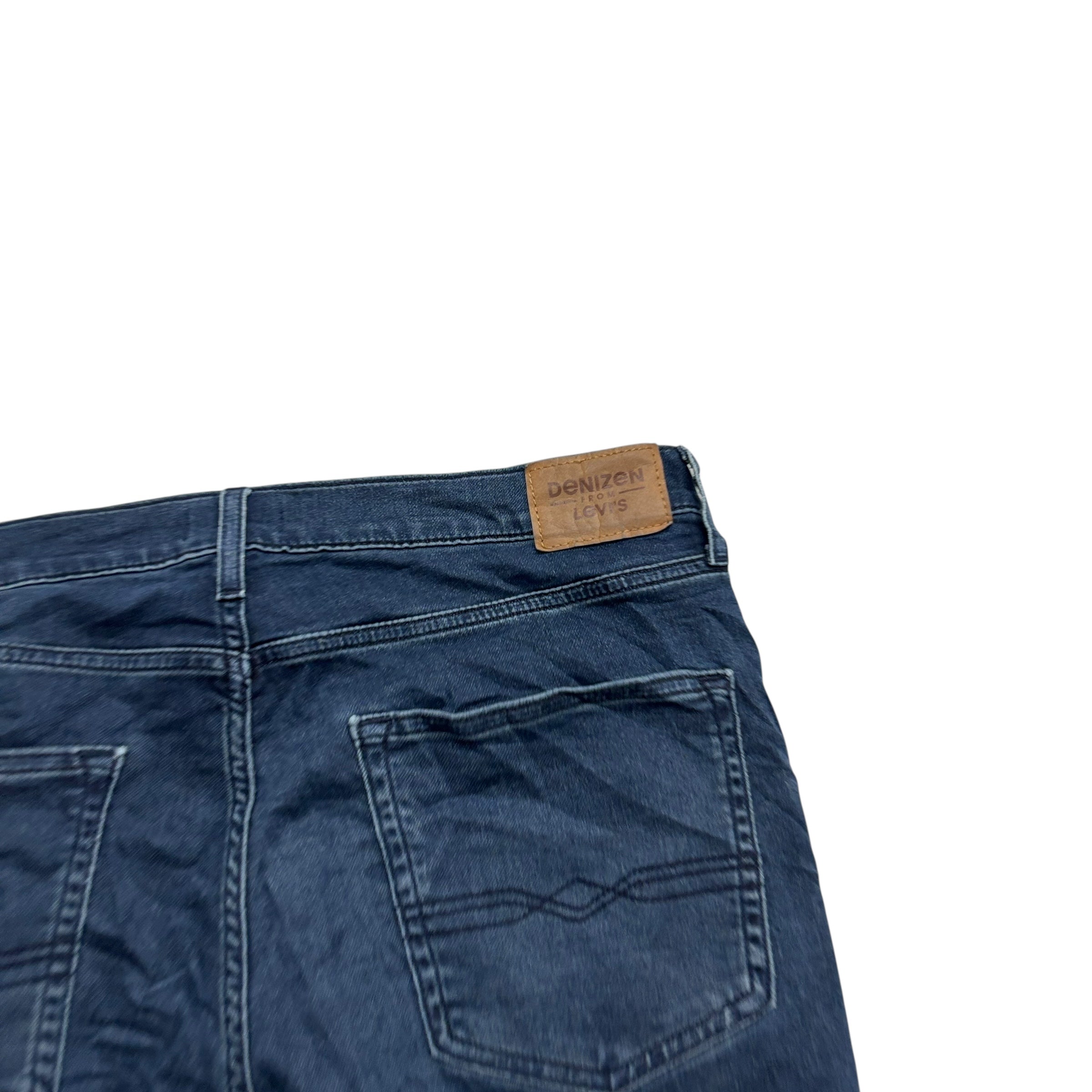 Levis Denizen Jeans W36 L30 Mens Navy Blue Slim Fit Stretch Denim (E)