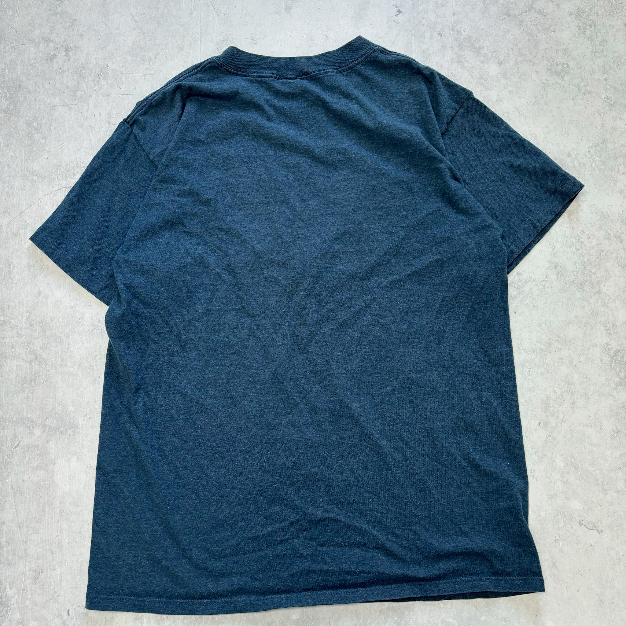 Vintage T Shirt Mens Large Blue Single Stitch Graphic Print 90s USA Tourist