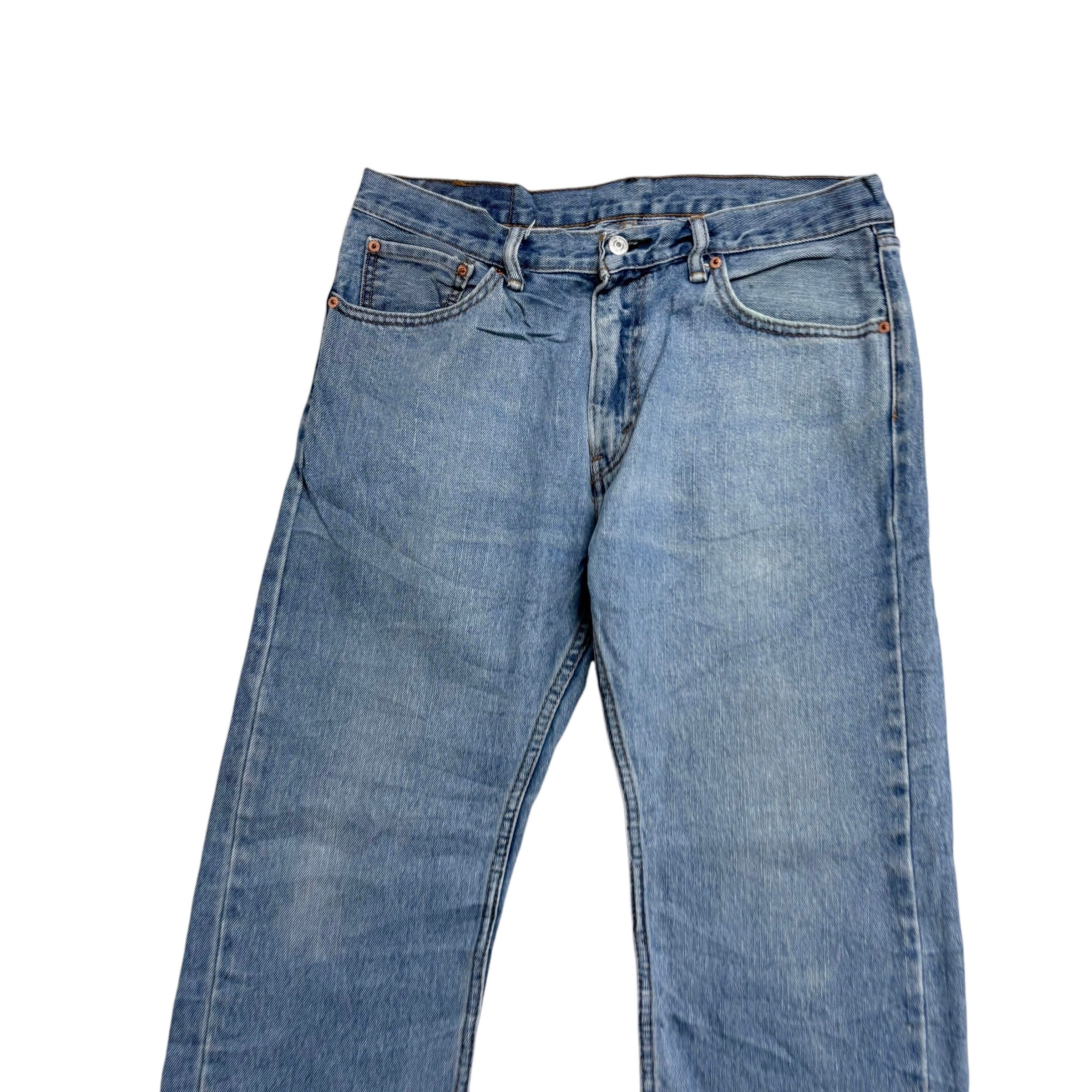 Levis 505 Jeans W33 L29 Mens Light Blue Regular Straight Fit Denim