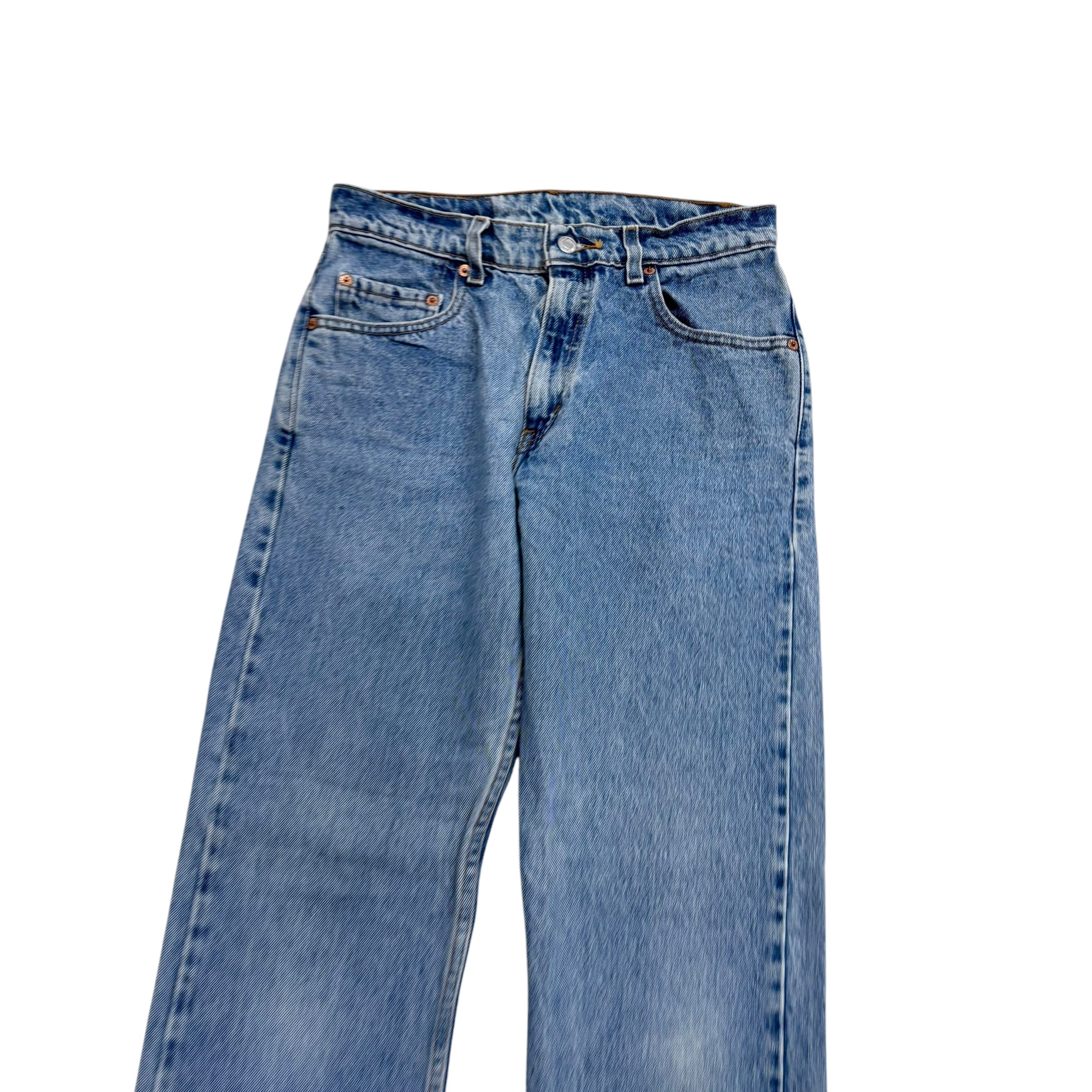 Levis 505 Jeans W29 L30 Mens Light Blue Regular Straight Fit Vintage Denim (E)