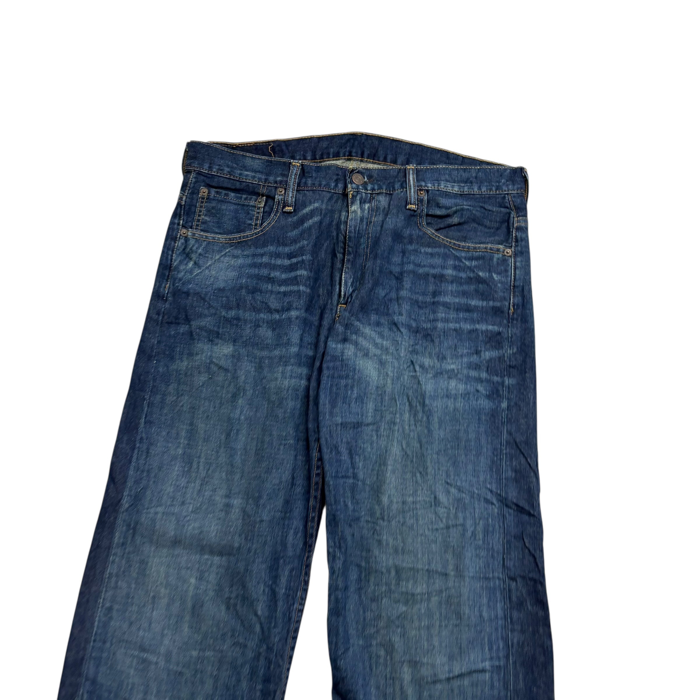 Levis 569 Jeans W34 L34 Mens Dark Blue Baggy Relaxed Straight Fit Denim (E)