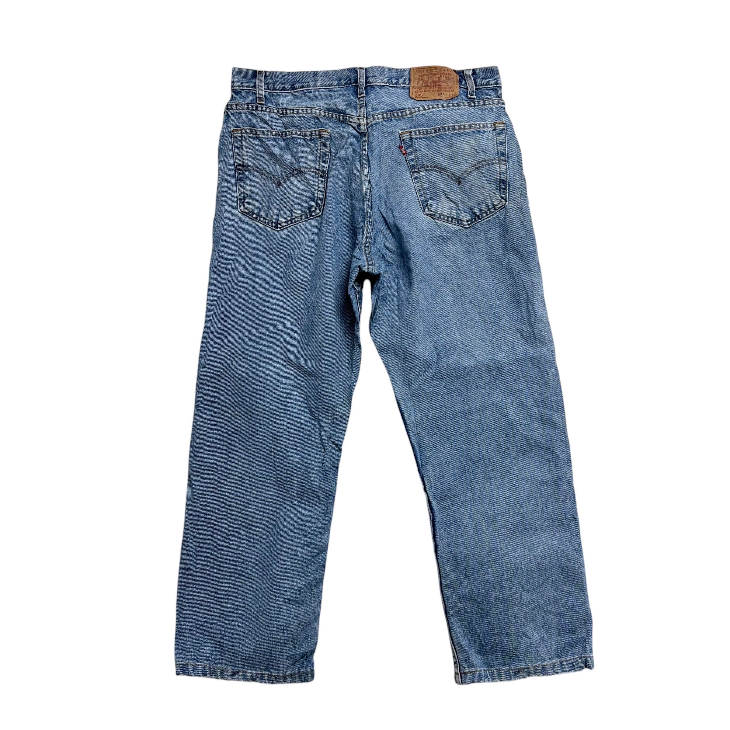 Levis 505 Jeans W36 L27 Mens Light Blue Regular Straight Fit Vintage Denim