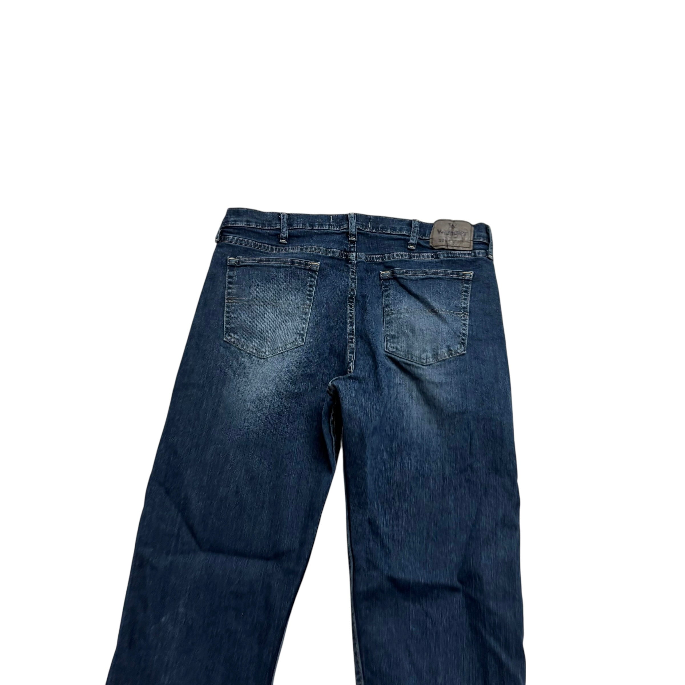 Wrangler Jeans W36 L31 Mens Dark Blue Relaxed Straight Fit Stretch Denim (E)