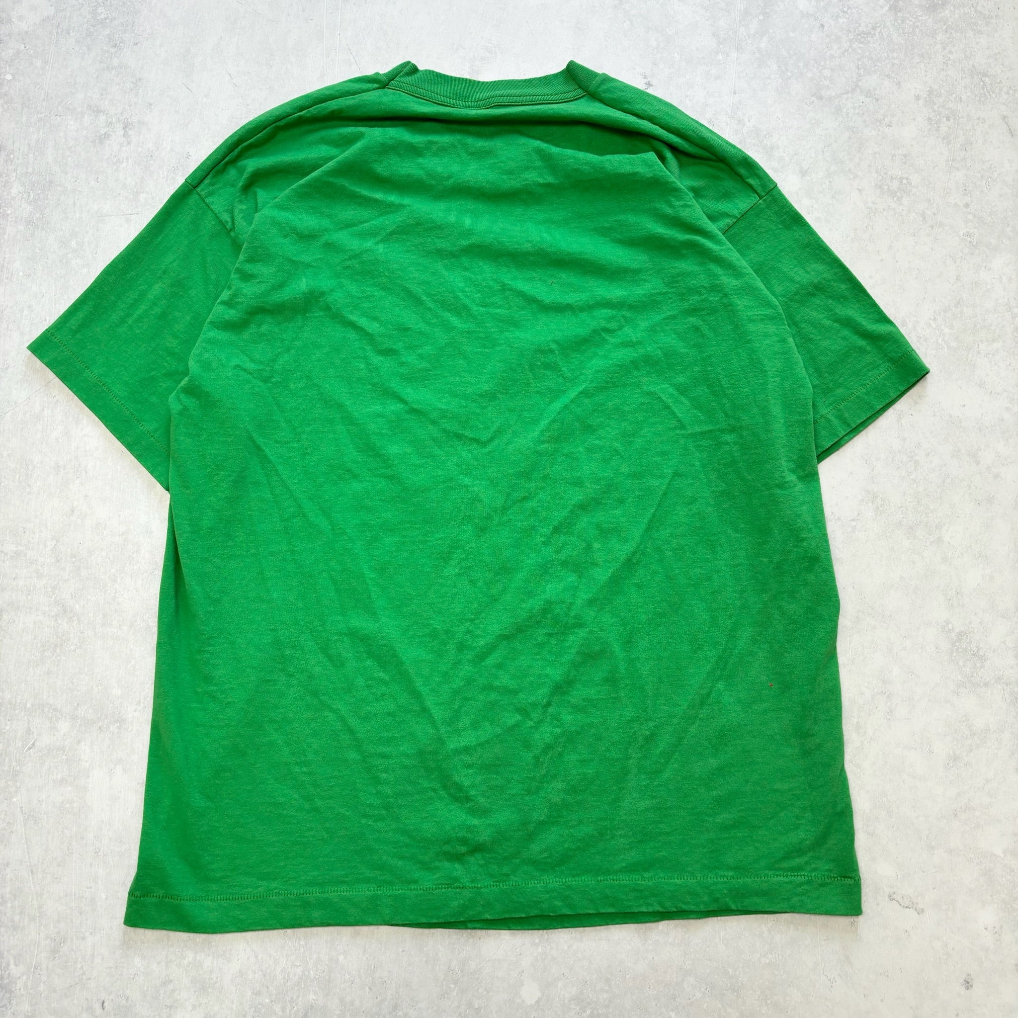 Vintage T Shirt Mens XL Green Single Stitch Graphic Print 90s USA Racoon