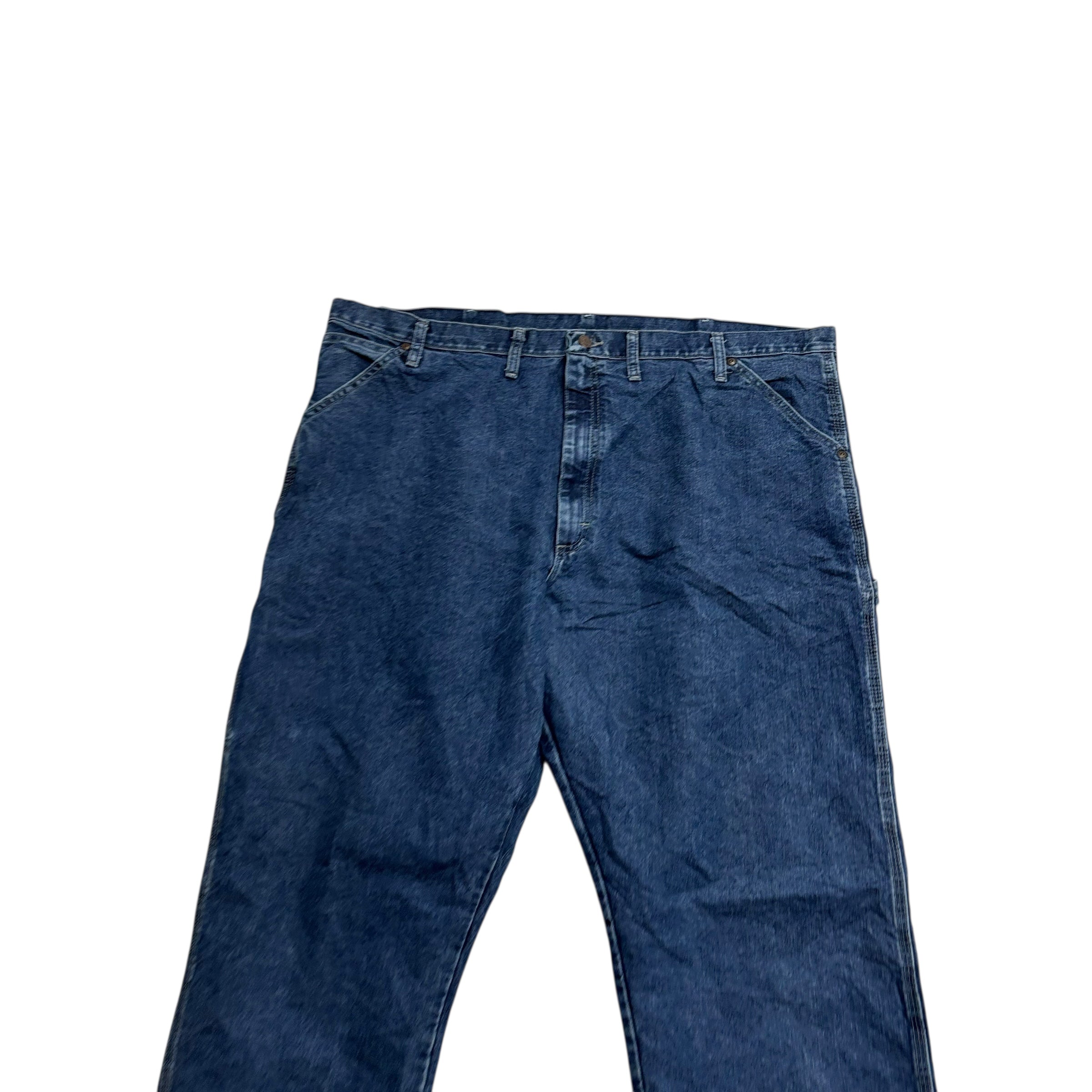 Wrangler Carpenter Jeans W44 L32 Mens Mid Blue Relaxed Straight Fit Denim (E)