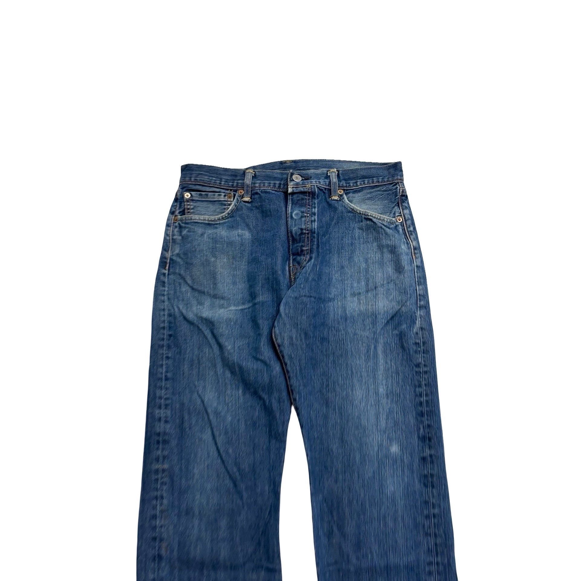 Levis 501 Jeans W32 L31 Mens Mid Blue Regular Straight Fit Denim