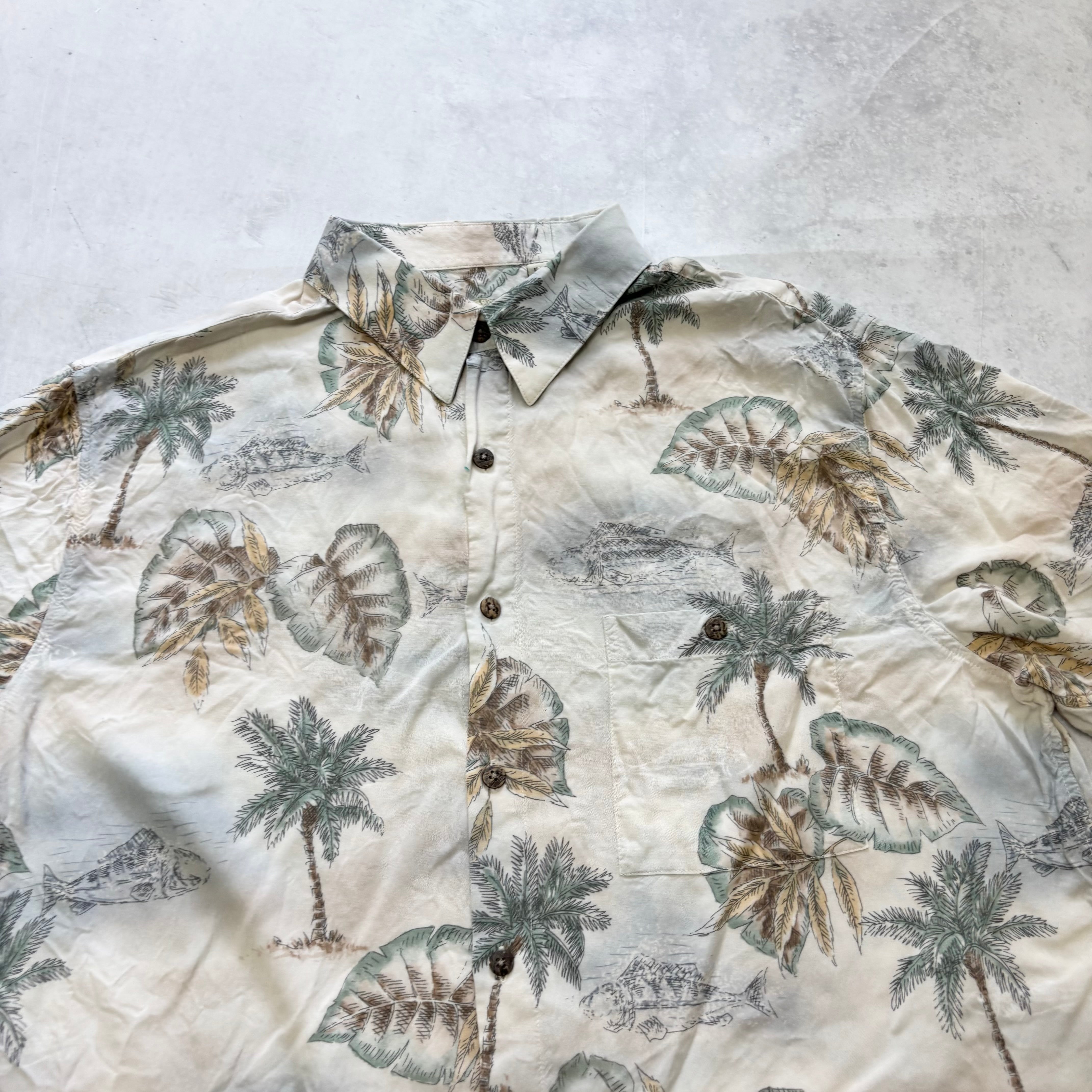Vintage Hawaiian Shirt Mens Large Multicoloured Aloha Short Sleeve Rayon (E)