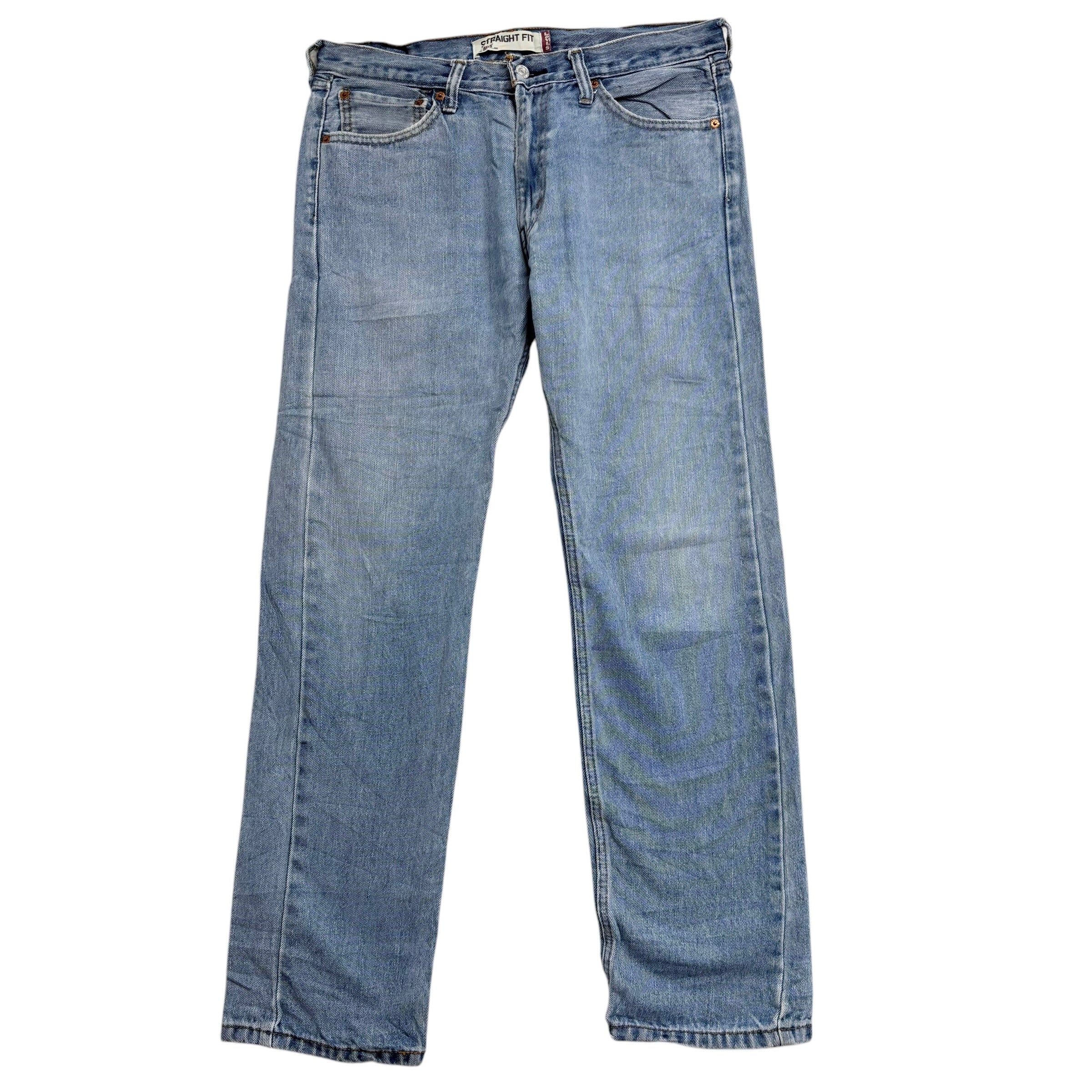 Levis 505 Jeans W33 L32 Mens Light Blue Regular Straight Fit Vintage Denim
