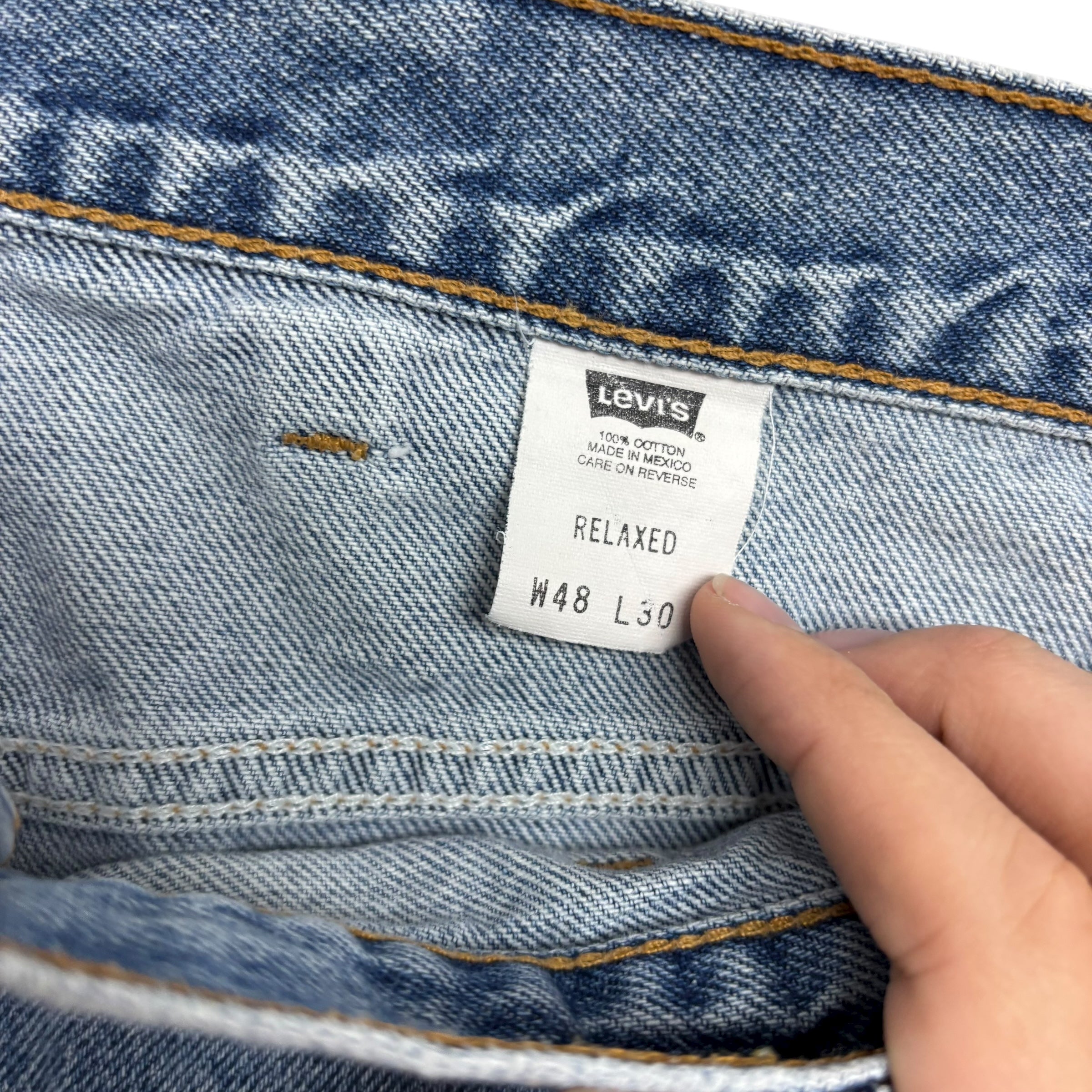 Levis 540 Jeans W46 L30 Mens Light Blue Baggy Relaxed Straight Fit Vintage (F)