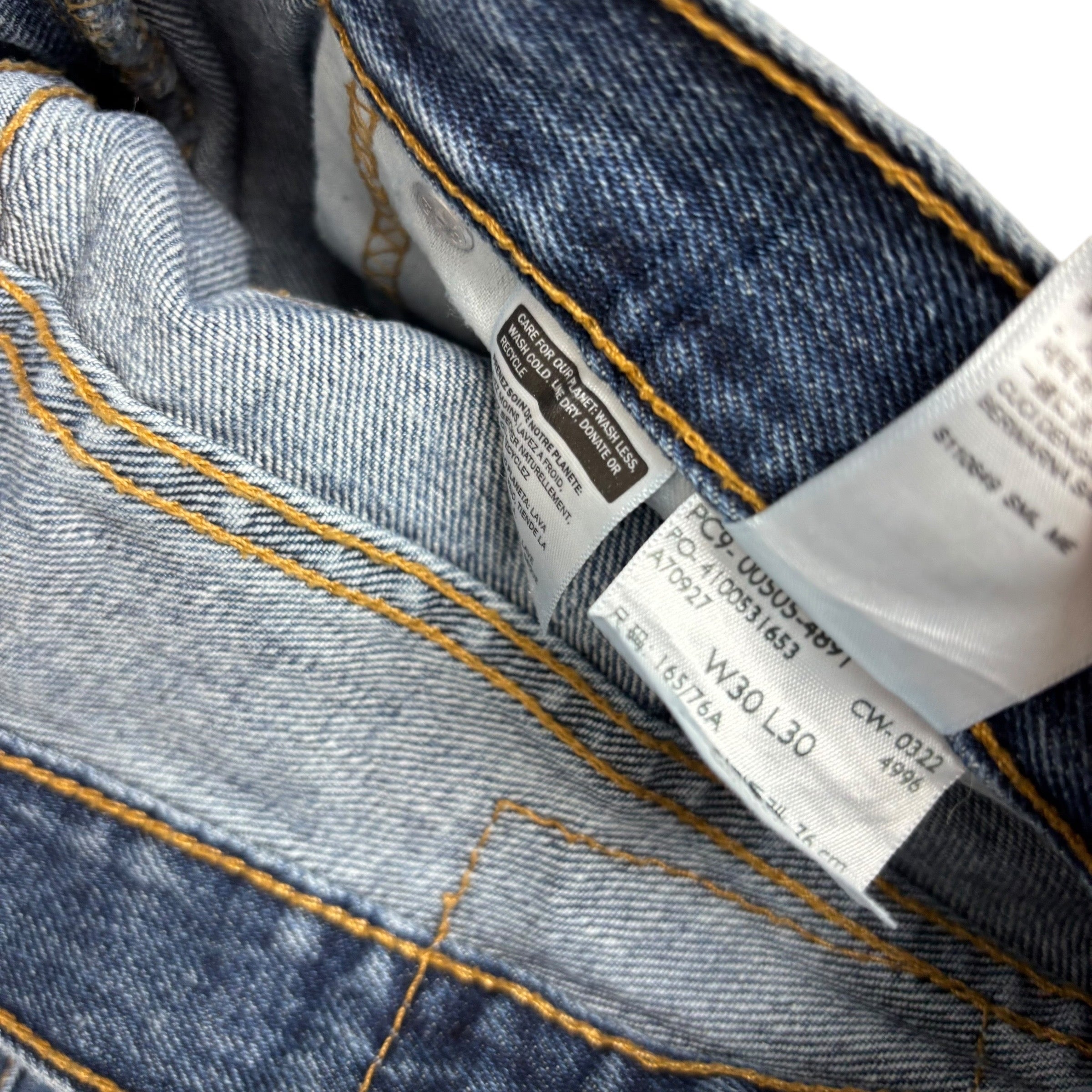 Levis 505 Jeans W31 L30 Mens Mid Blue Regular Straight Fit Denim