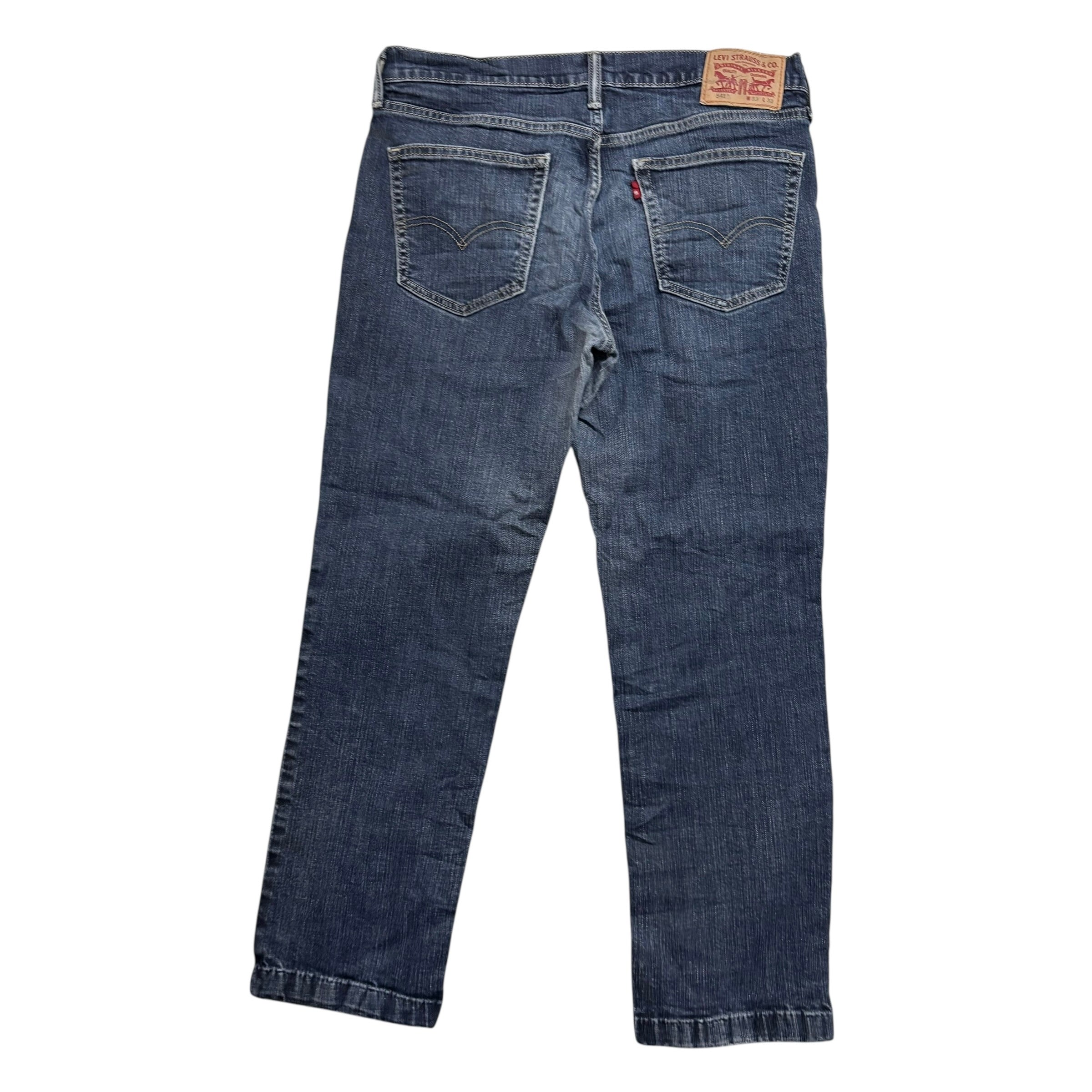 Levis 541 Jeans W33 L28 Mens Dark Blue Athletic Tapered Fit Stretch Denim (F)