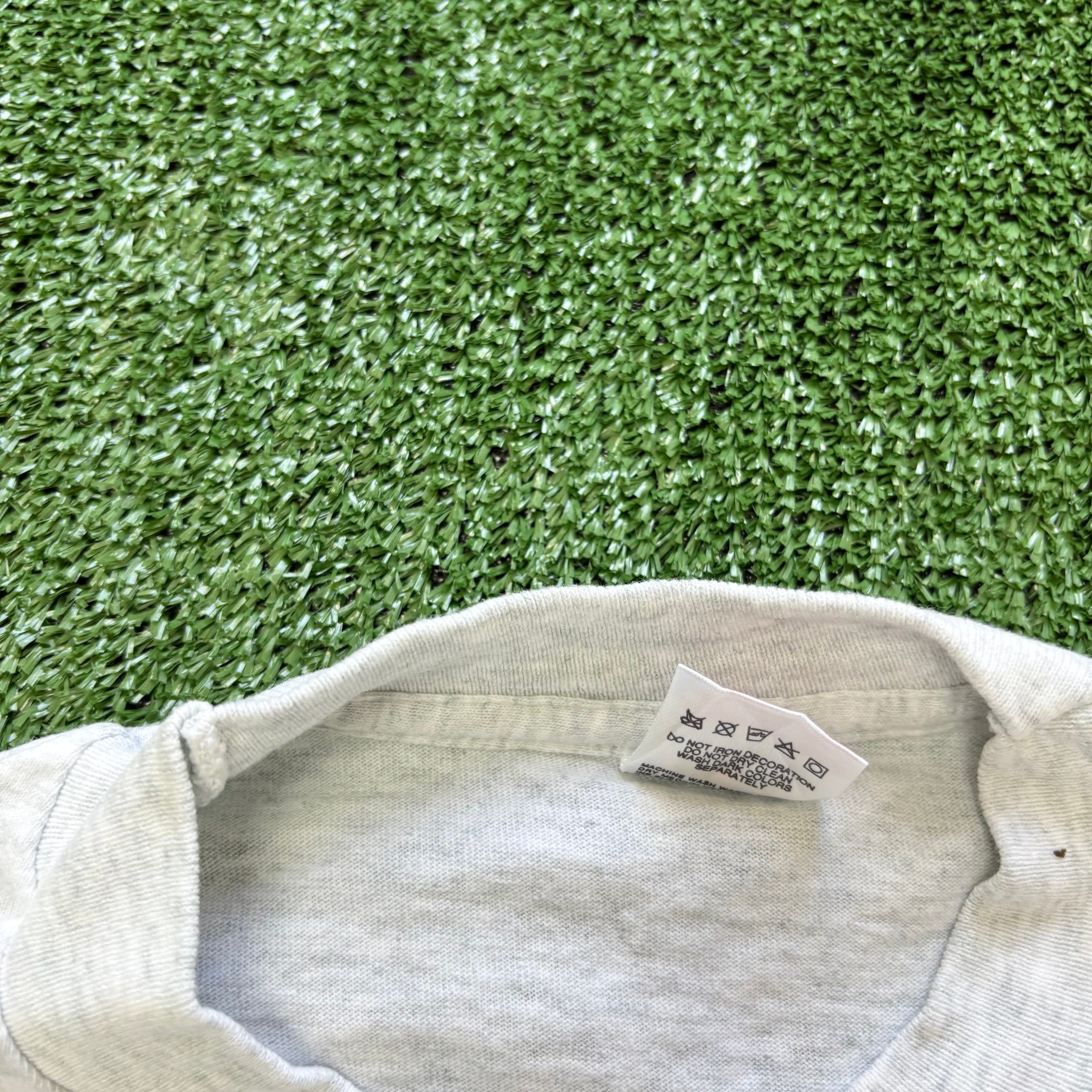 Vintage T Shirt Mens XL Grey Single Stitch Graphic Print 90s Run Relay