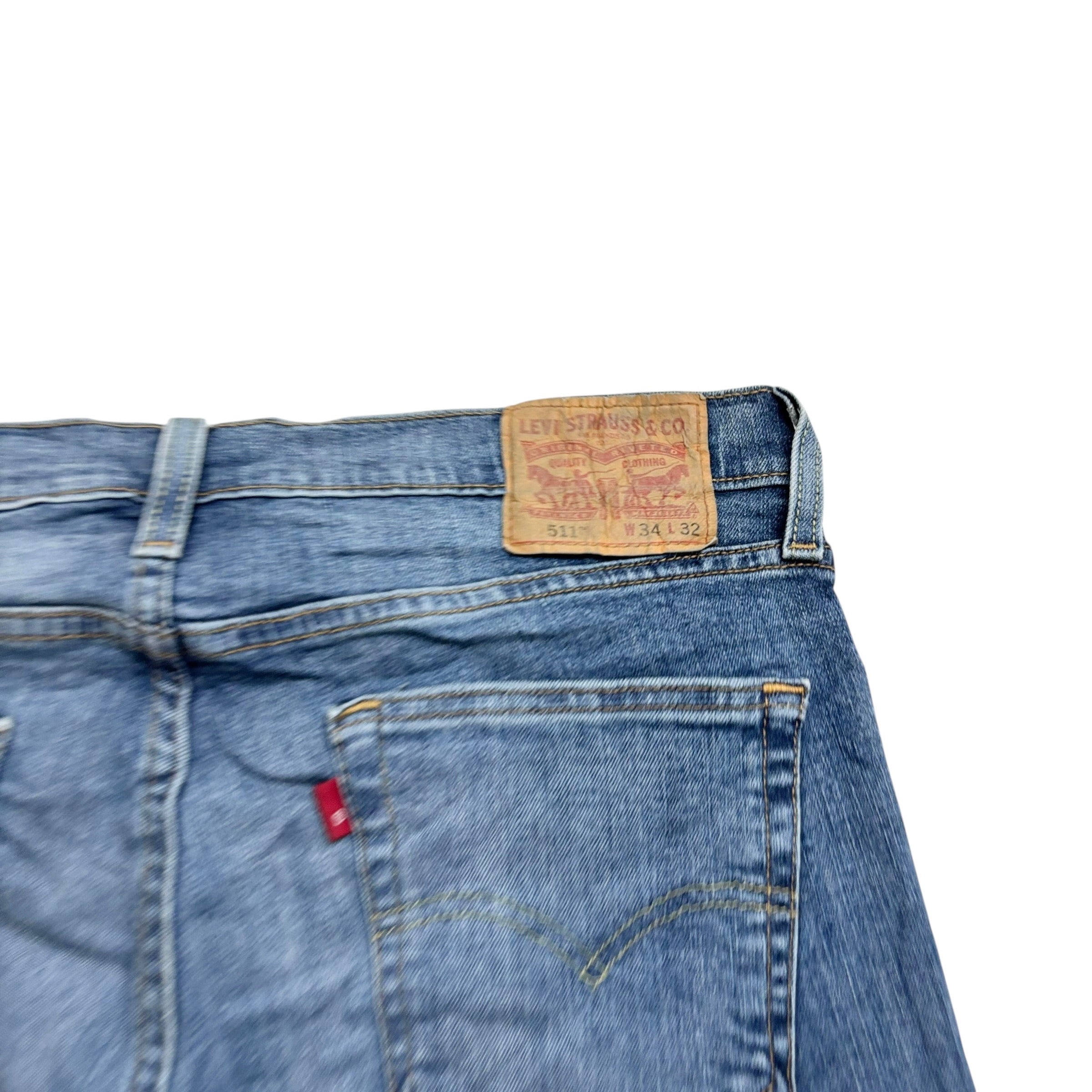 Levis 511 Jeans W34 L32 Mens Mid Blue Slim Fit Stretch Denim