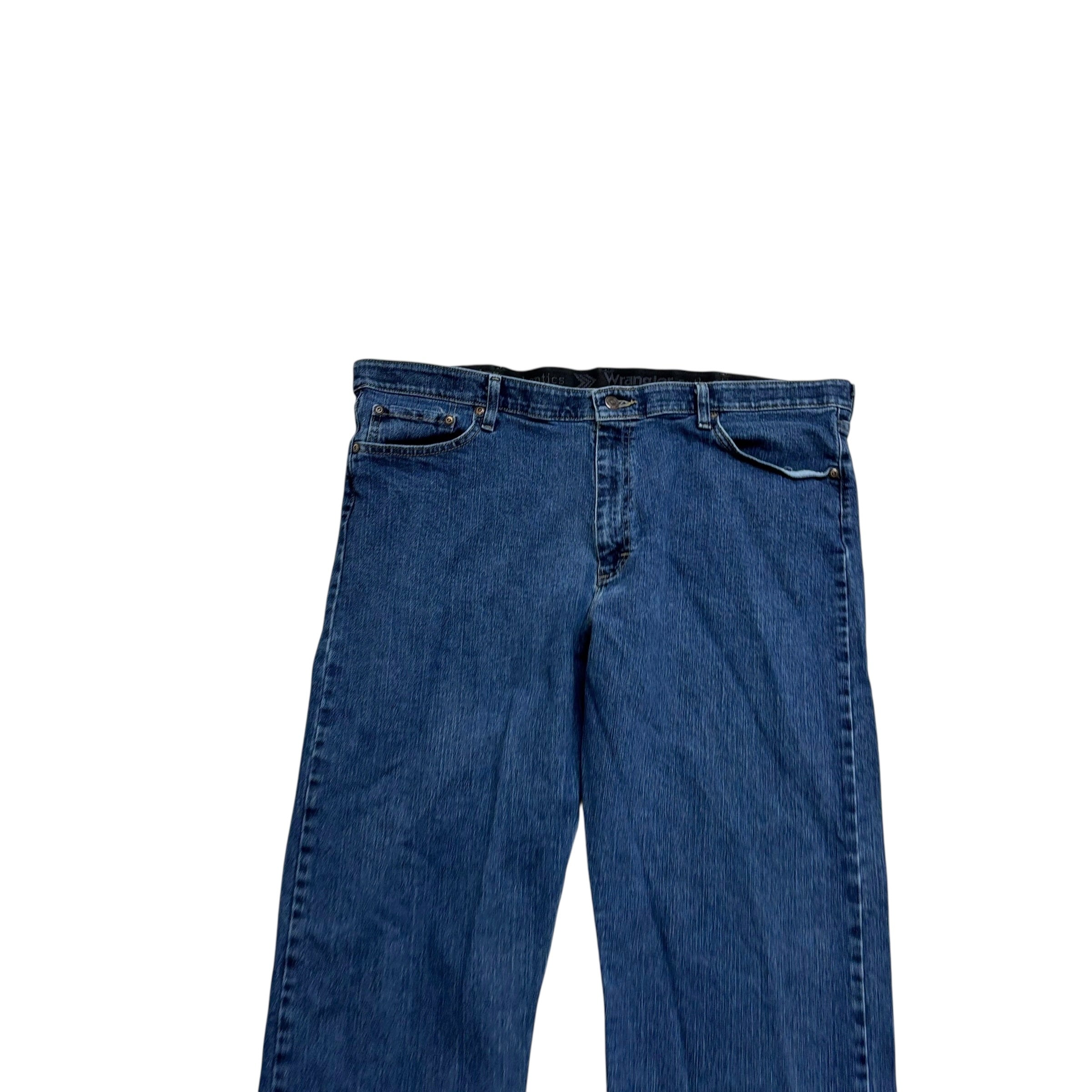 Wrangler Jeans W40 L28 Mens Dark Blue Regular Straight Fit Stretch Denim (E)