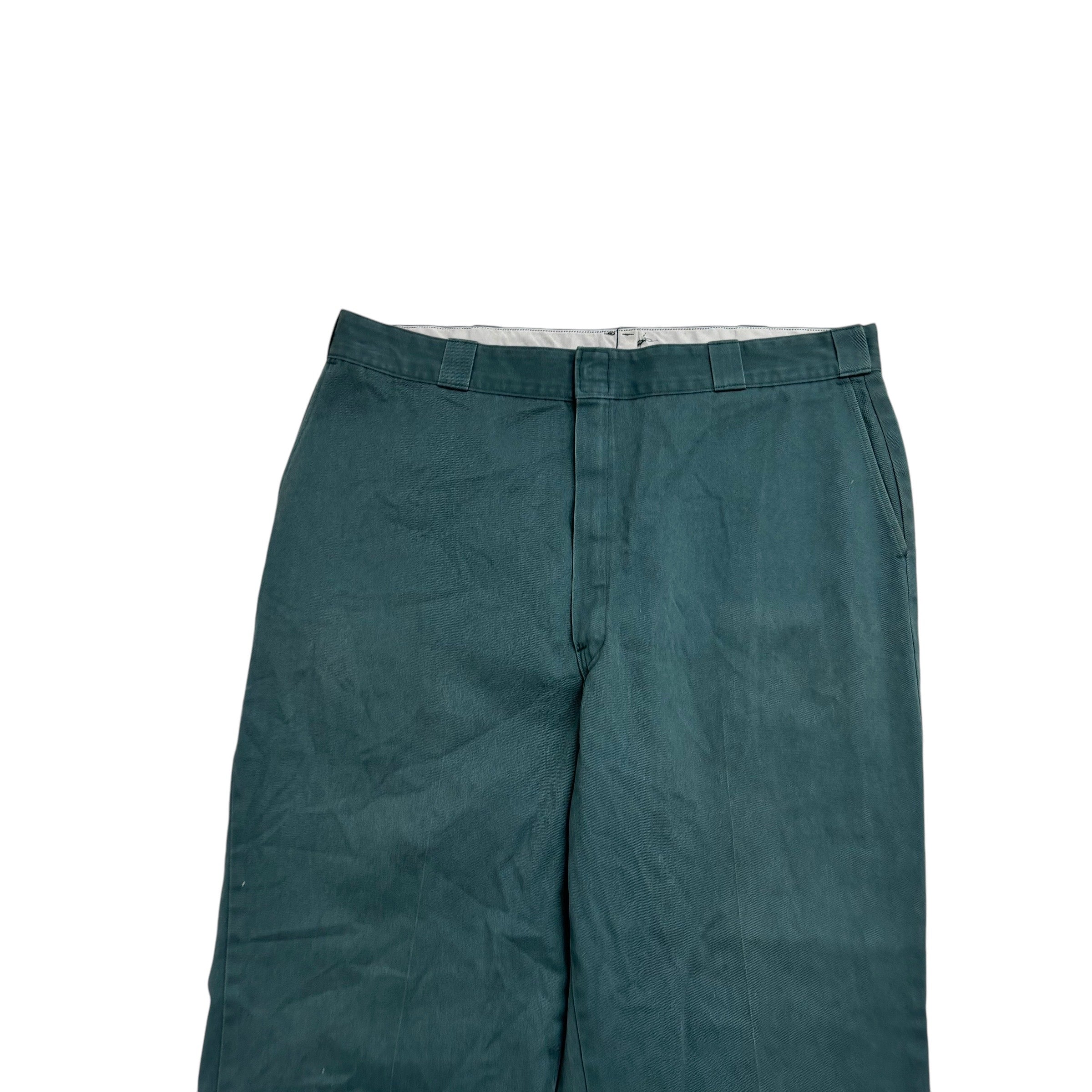 Dickies 874 Trousers W40 L34 Mens Green Pants Original Straight Fit Workwear