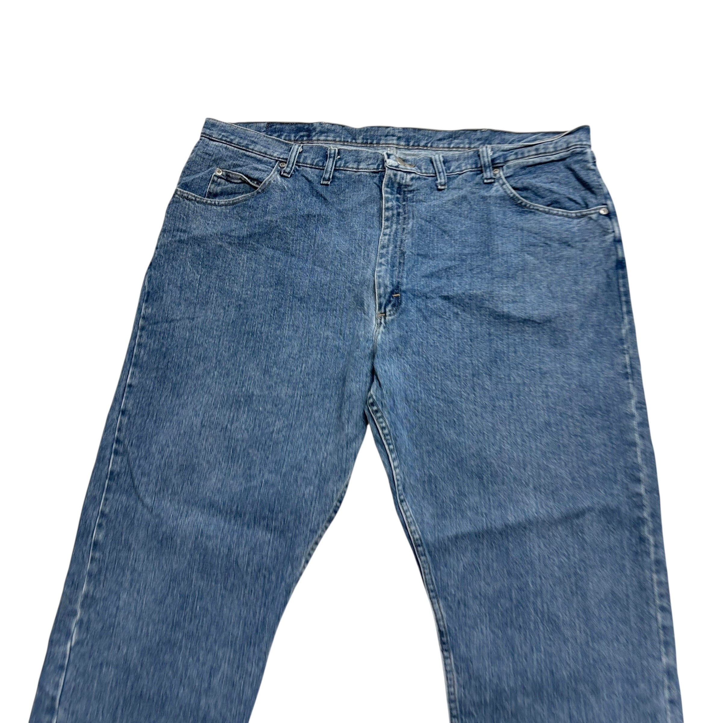 Wrangler Jeans W44 L30 Mens Light Blue Relaxed Straight Fit Vintage Denim (E)
