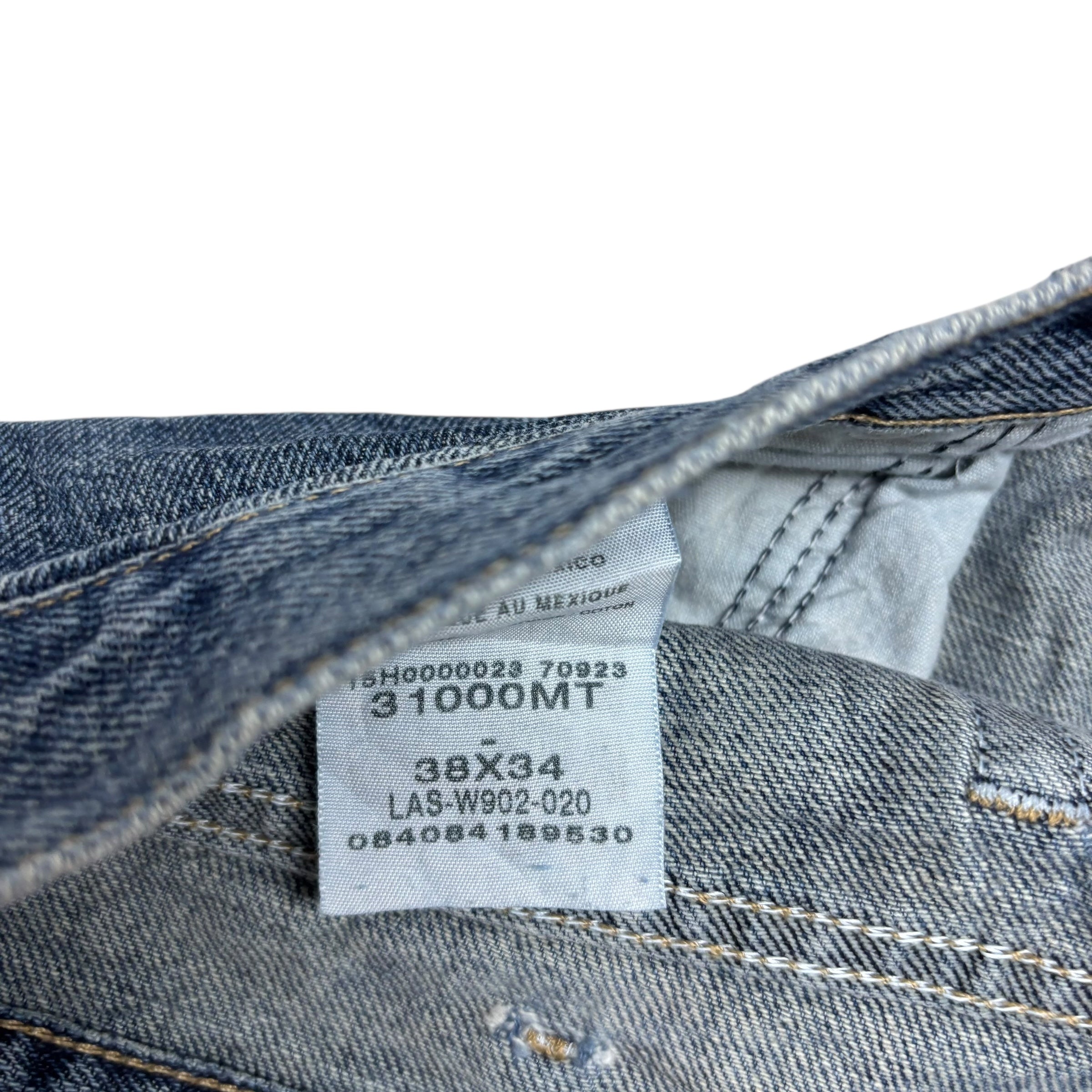 Wrangler Jeans W38 L34 Mens Mid Blue Relaxed Straight Fit Vintage Denim (F)