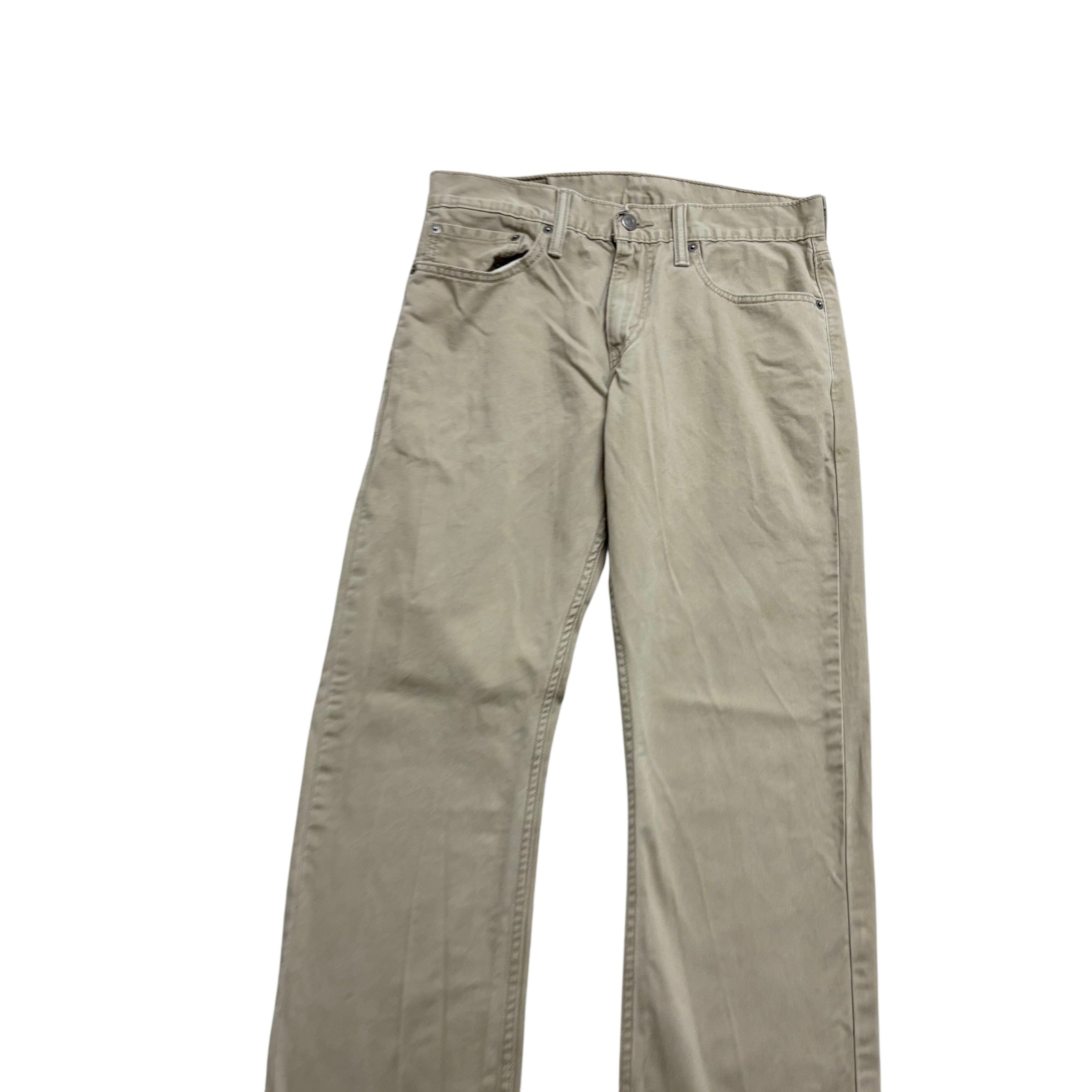 Levis 514 Trousers W31 L32 Mens Cream Regular Straight Fit Cotton Pants (E)