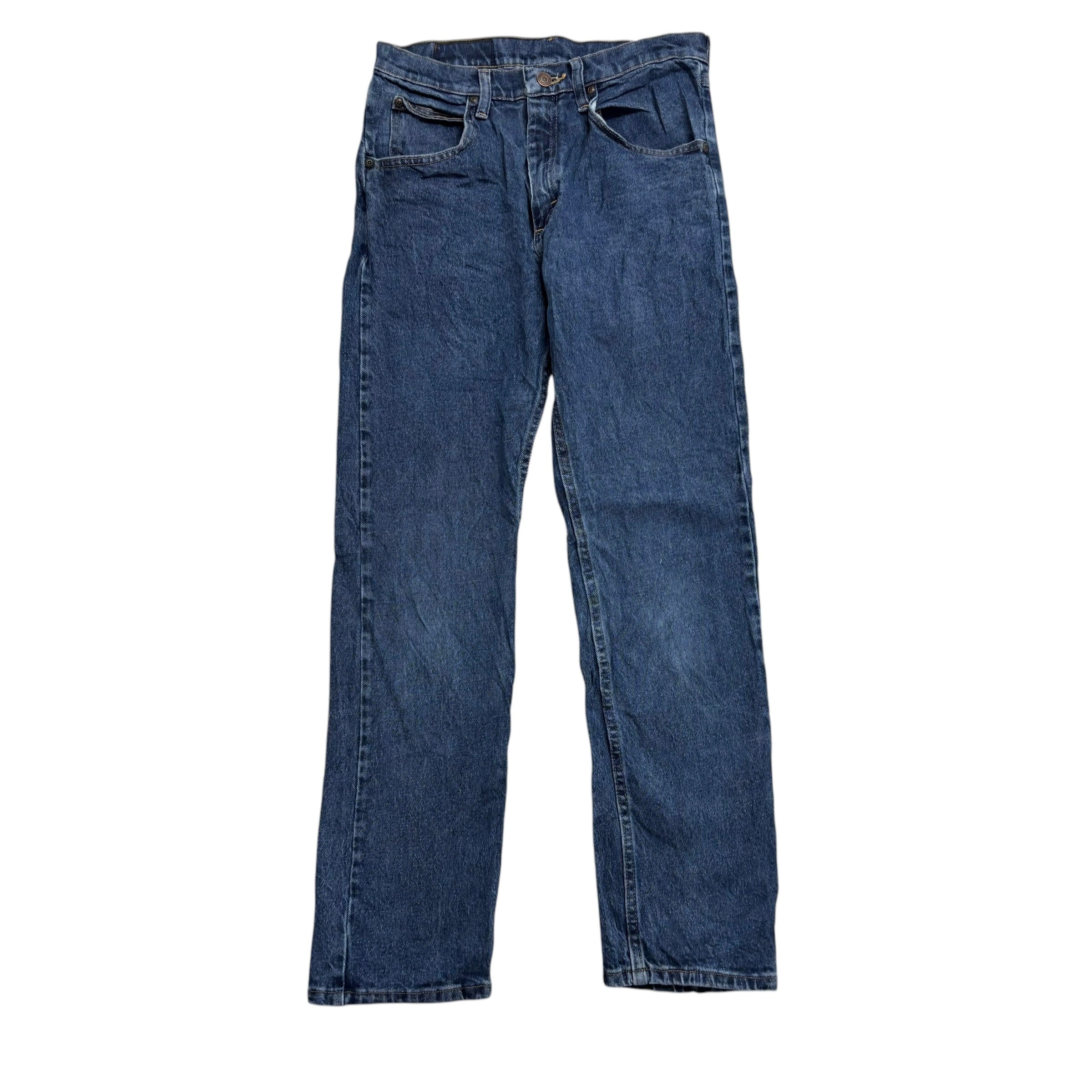 Wrangler Jeans W29 L30 Mens Mid Blue Regular Straight Fit Stretch Denim (E)