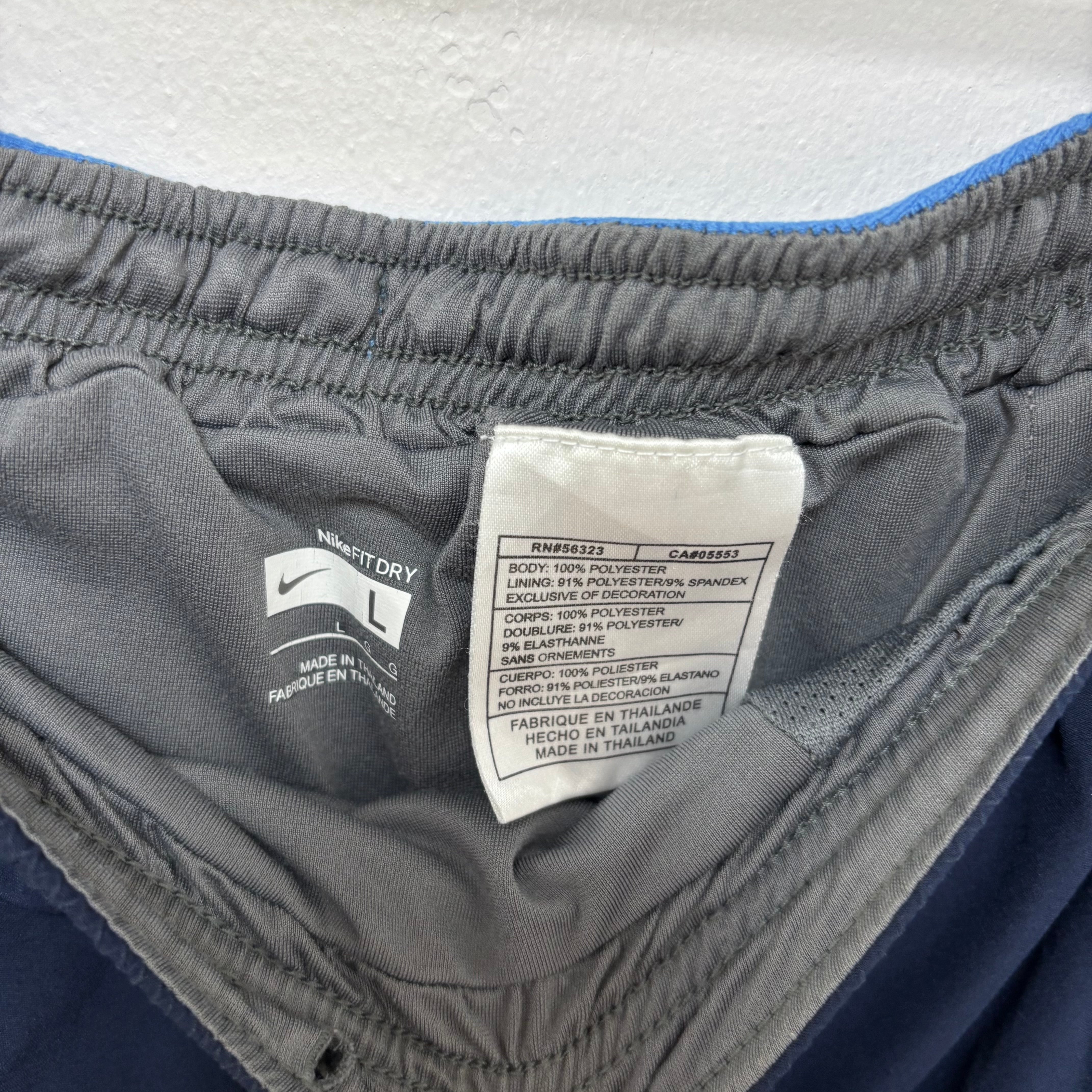 Nike Shorts Mens Large Navy Blue Dri Fit Running Sports Gym Athletic Pockets