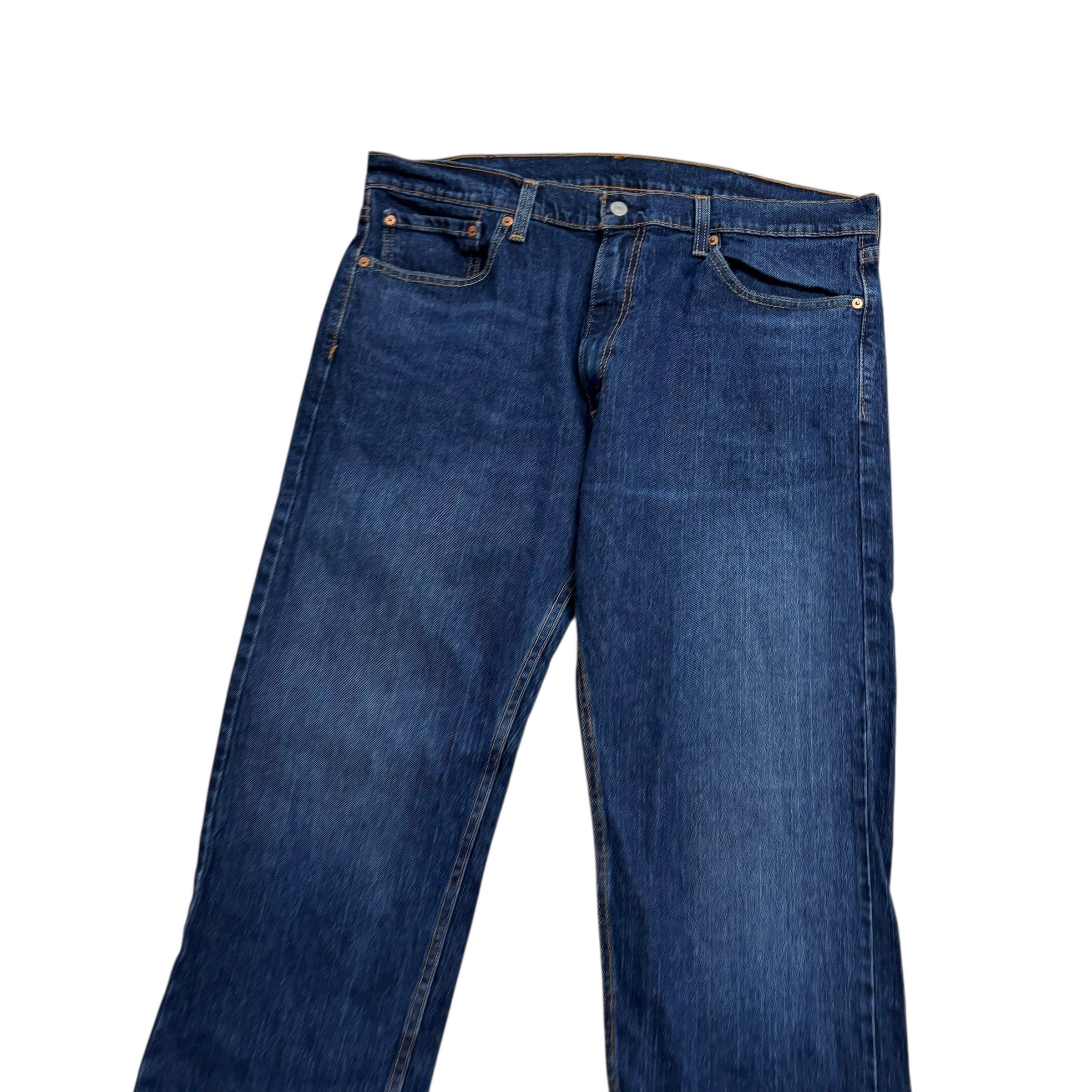 Levis 505 Jeans W38 L30 Mens Dark Blue Regular Straight Fit Denim (E)