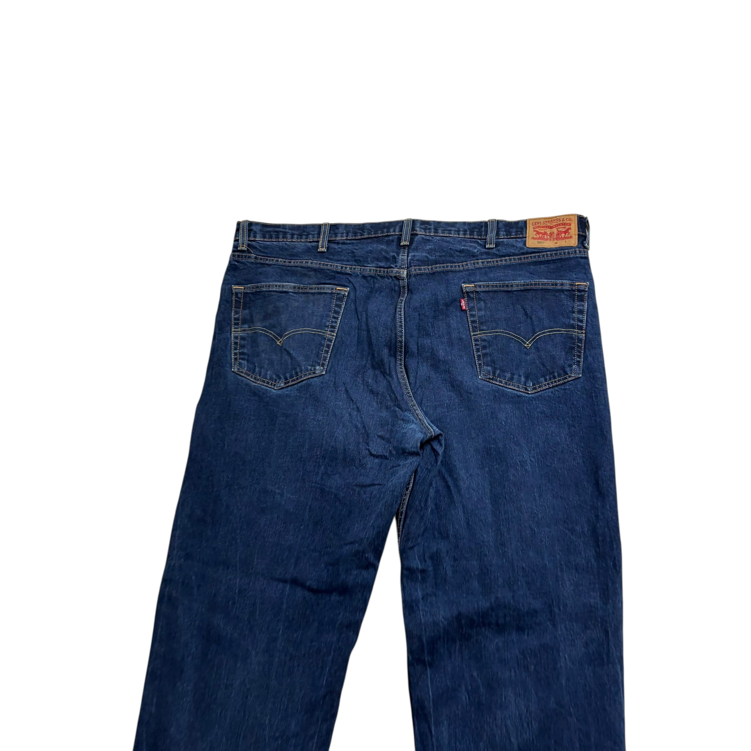 Levis 550 Jeans W46 L30 Mens Dark Blue Relaxed Straight Fit Stretch Denim (E)
