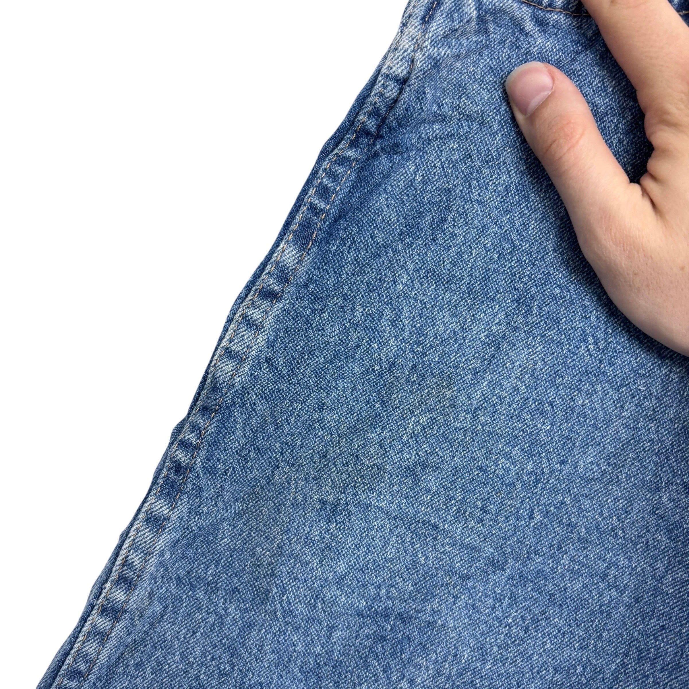 Wrangler Jeans W36 L30 Mens Mid Blue Regular Straight Fit Stretch Denim