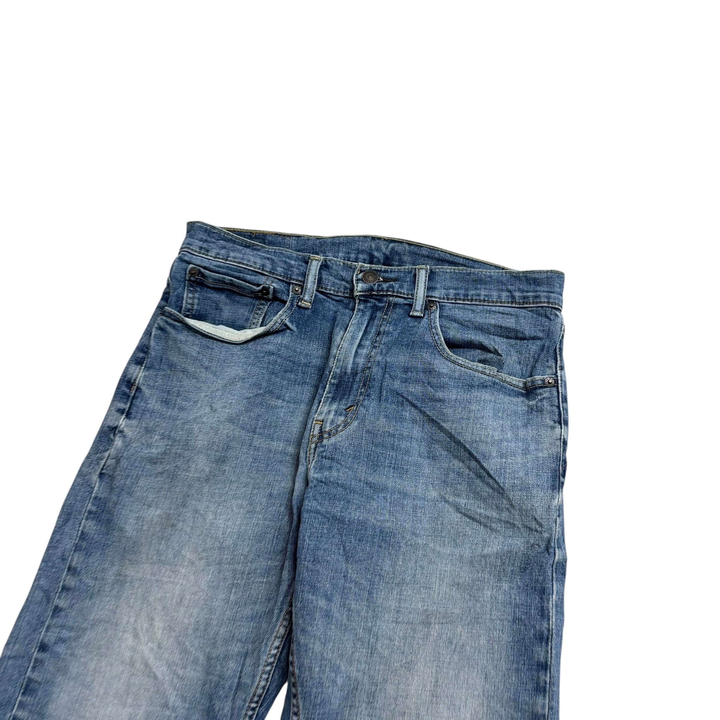 Levis 505 Jeans W31 L30 Mens Mid Blue Regular Straight Fit Stretch Denim (F)