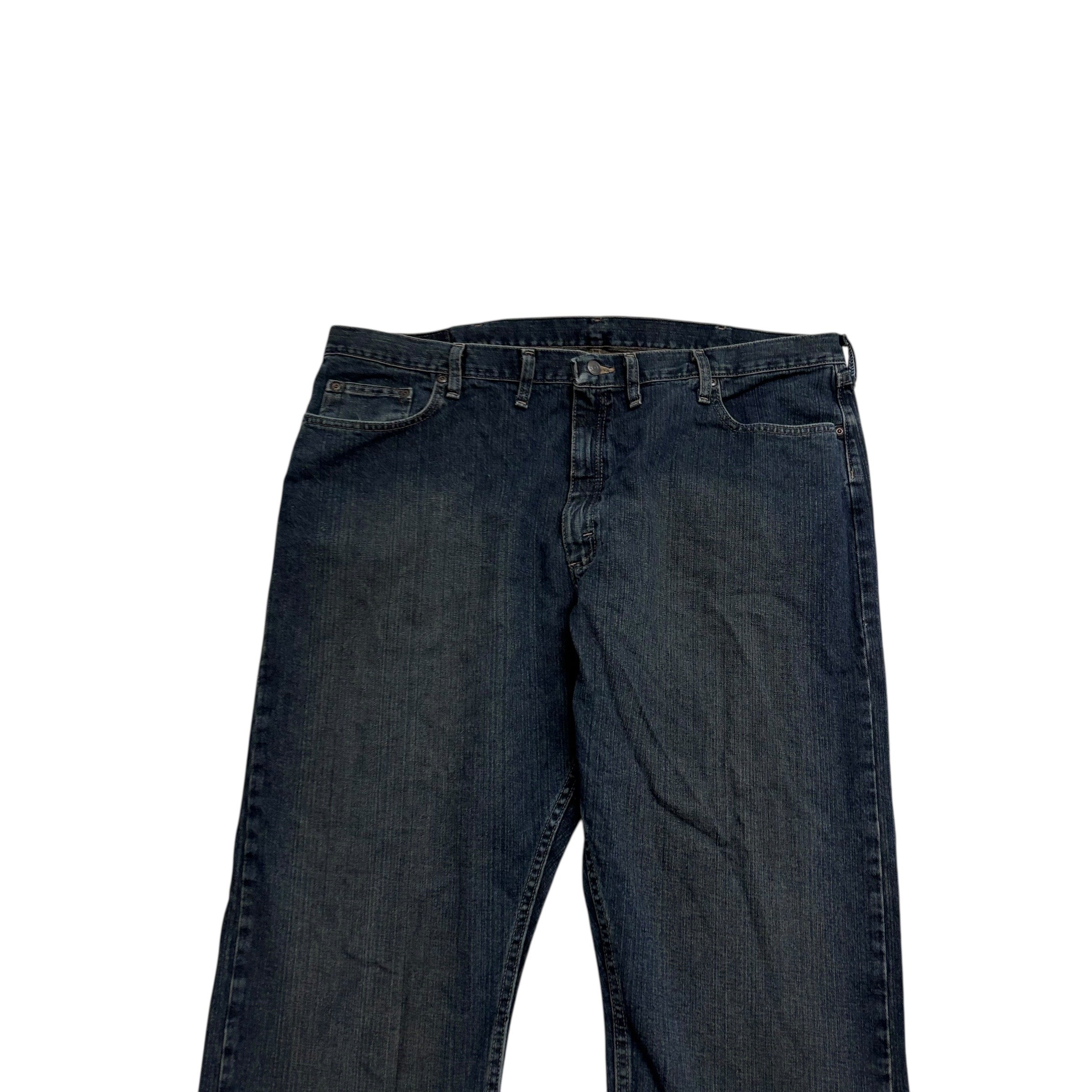Wrangler Jeans W44 L30 Mens Dark Blue Relaxed Straight Fit Baggy Denim (E)
