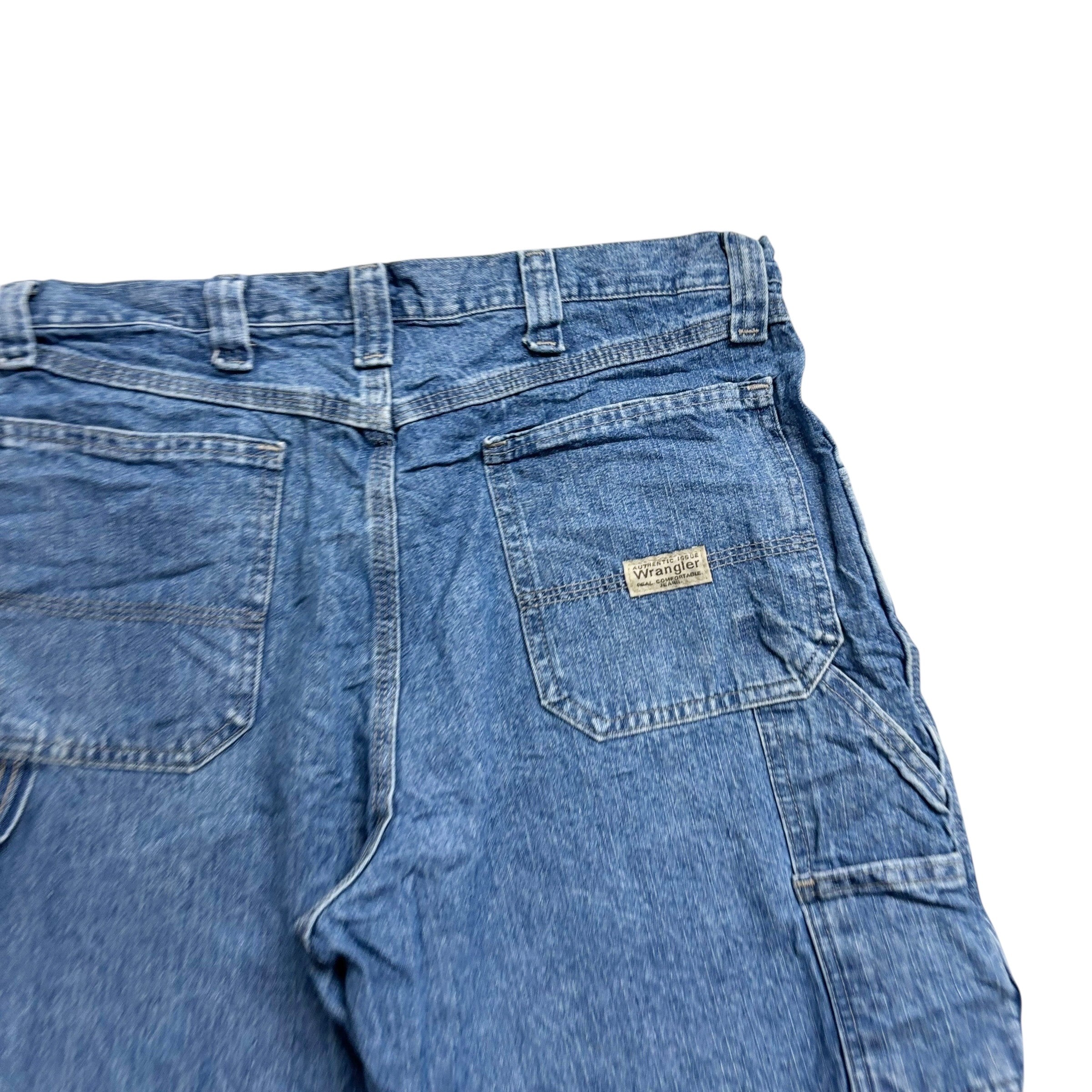 Wrangler Baggy Jorts W34 Mens Light Blue Denim Shorts Relaxed Fit Carpenter (E)