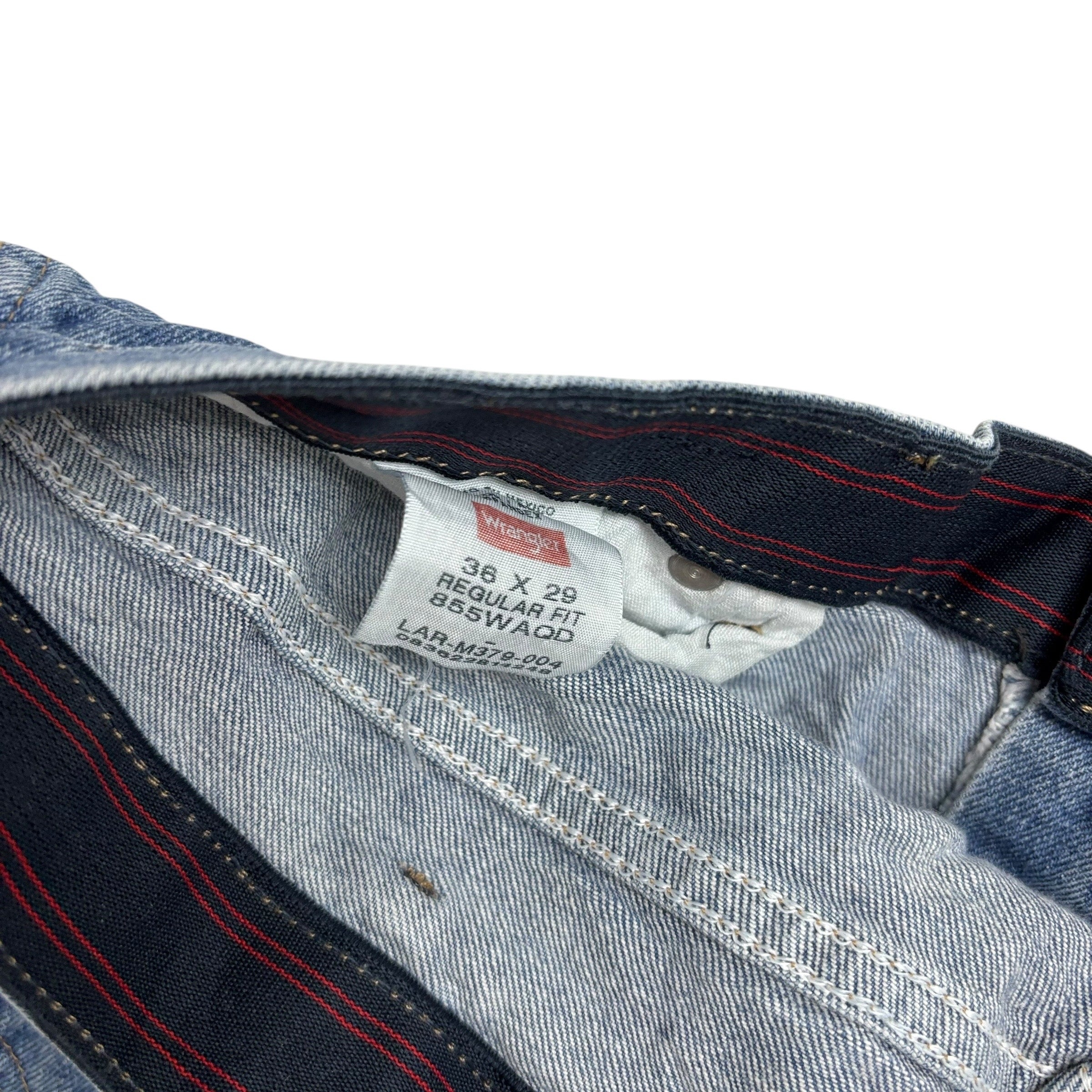 Wrangler Jeans W36 L29 Mens Mid Blue Regular Straight Fit Stretch Denim