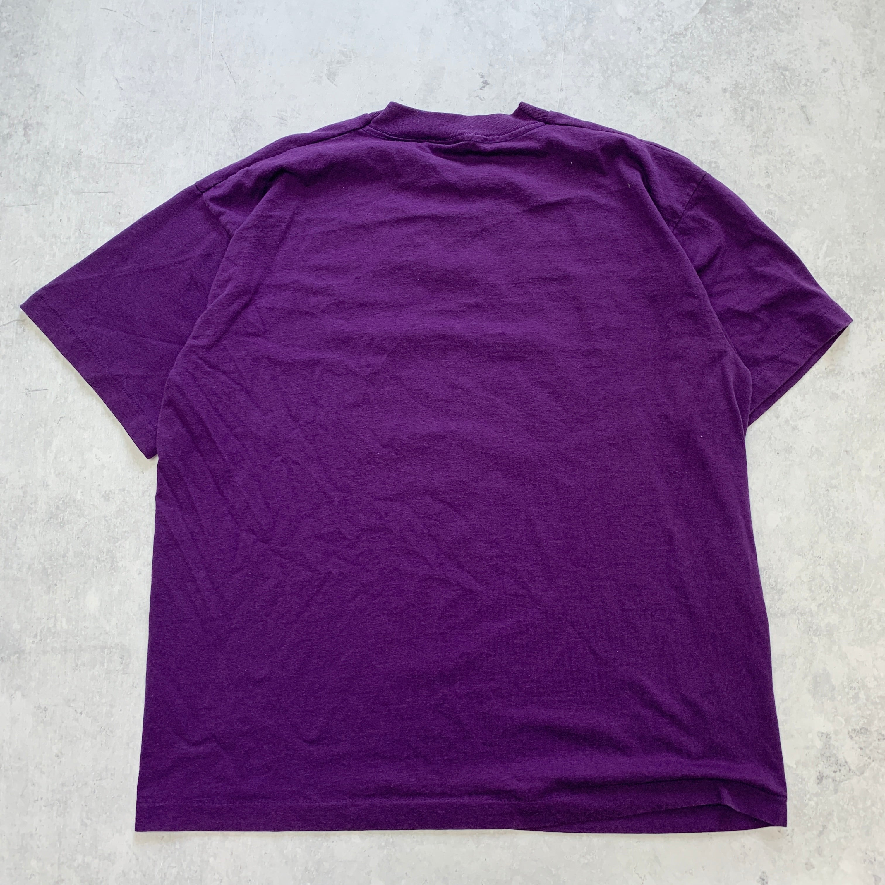 Vintage T Shirt Mens Large Purple Single Stitch Graphic Print 90s USA