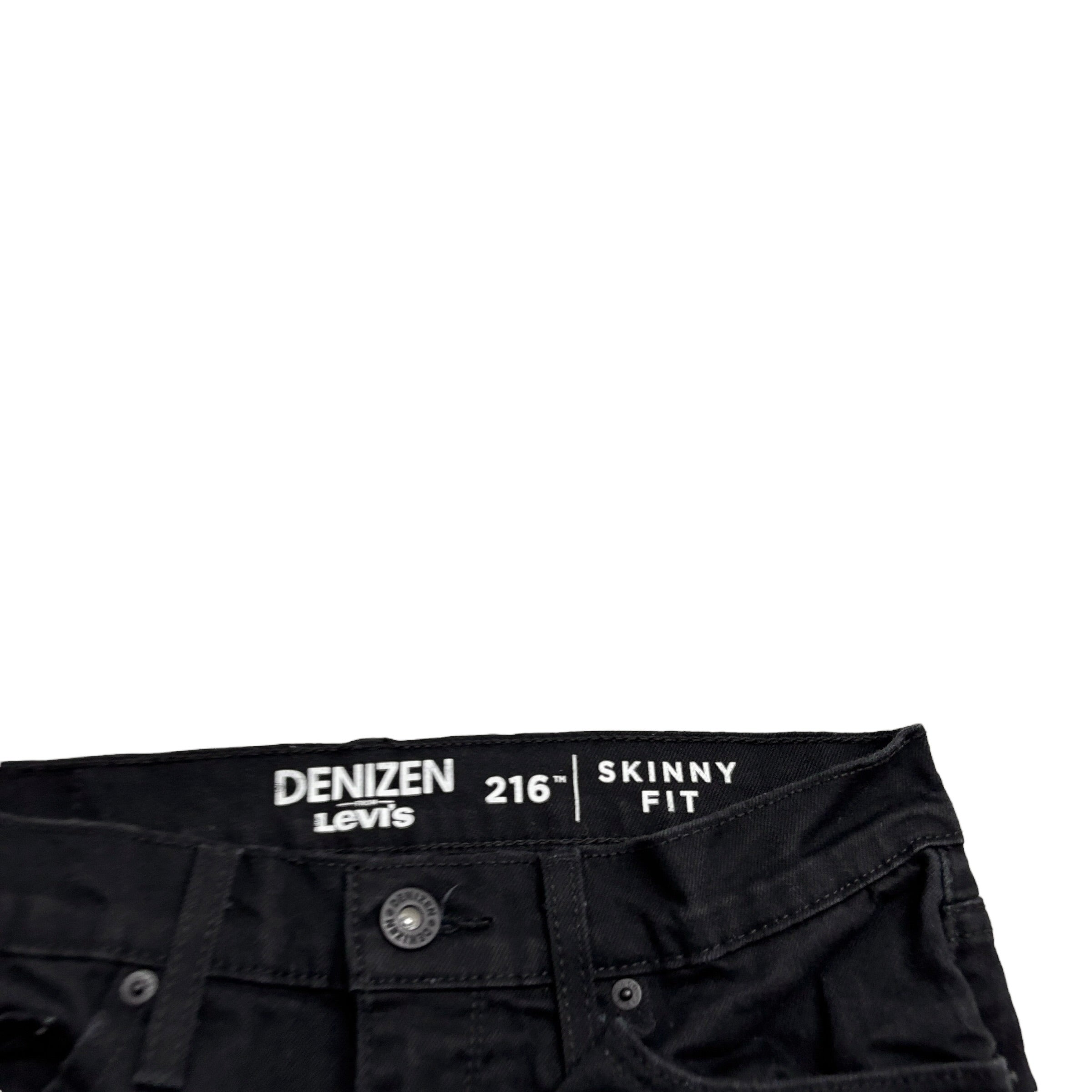 Levis Denizen Jeans W31 L29 Mens Black Skinny Fit Stretch Denim (E)