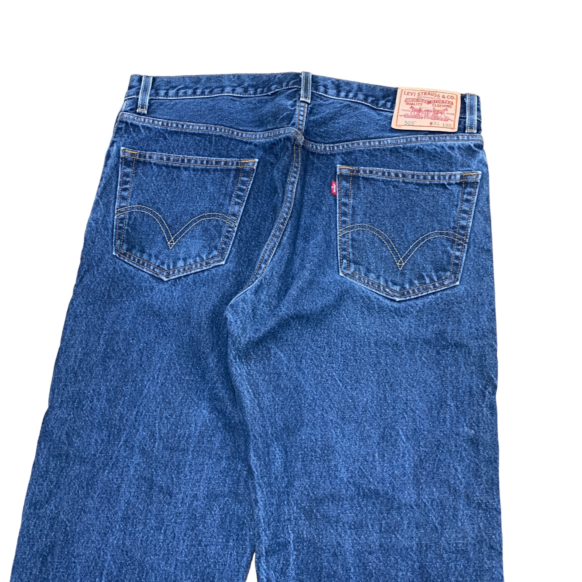 Levis 505 Jeans W36 L30 Mens Blue Regular Straight Fit Vintage Denim