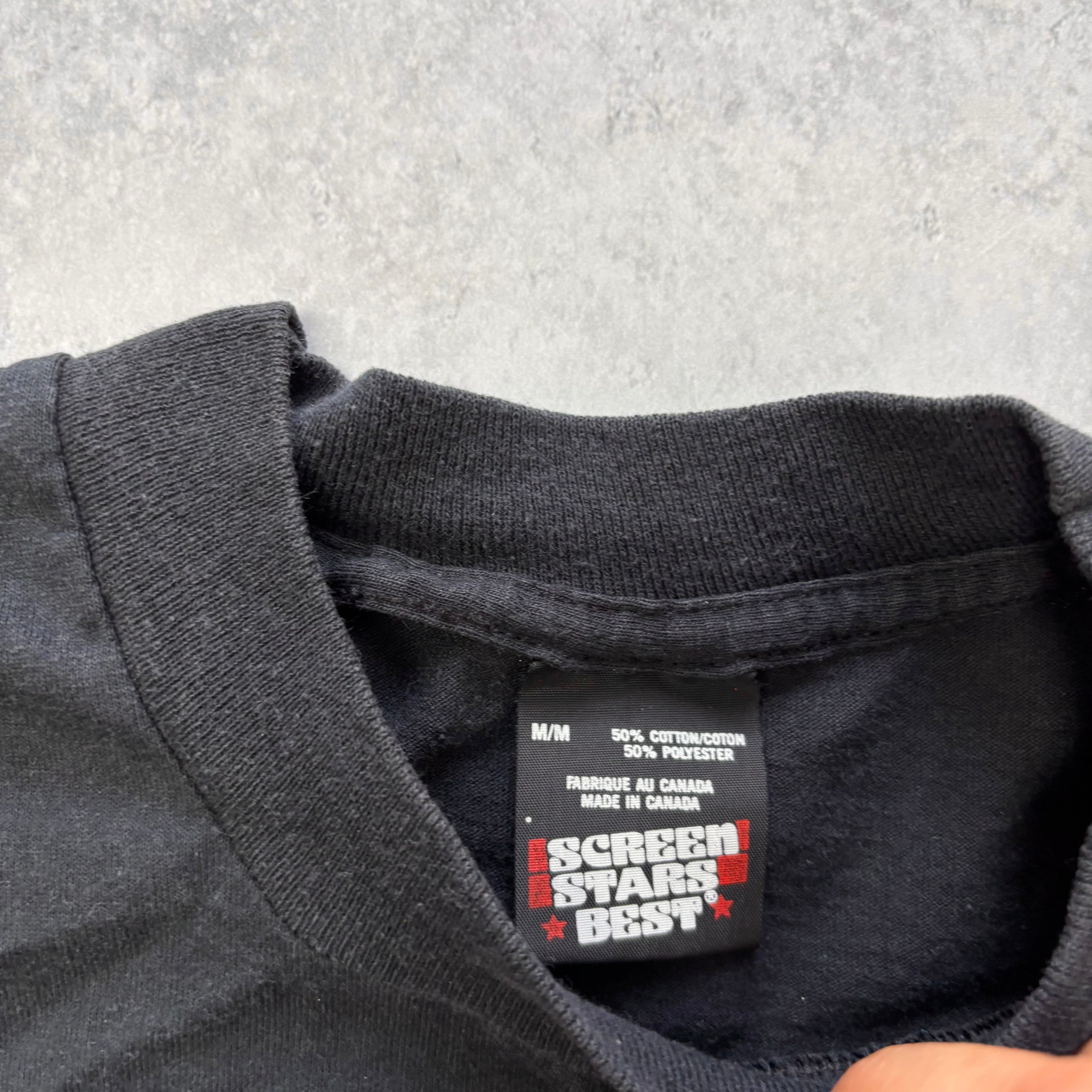 Vintage T Shirt Mens XS Black Single Stitch Graphic Print 90s Tourist