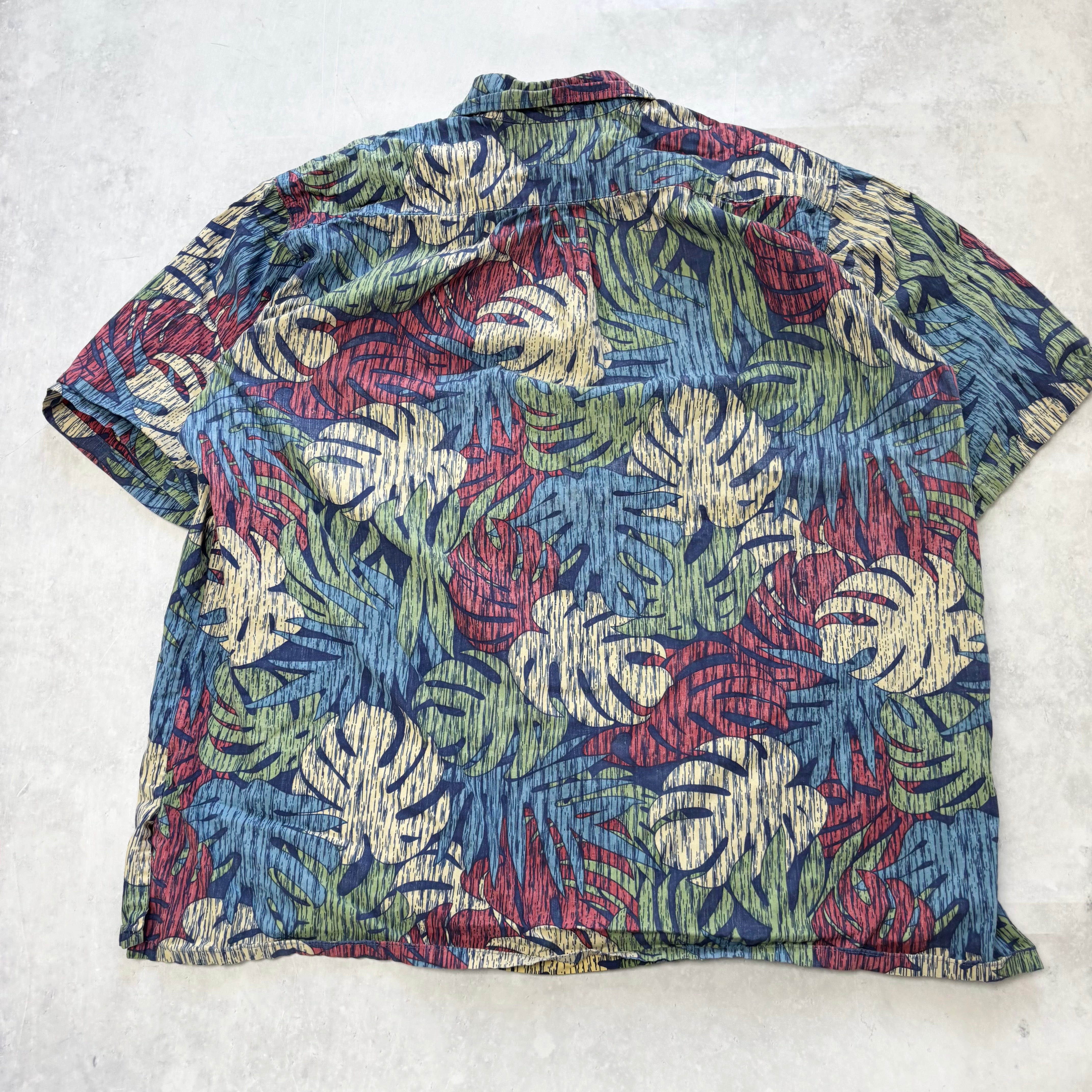Vintage Hawaiian Shirt Mens XL Floral Aloha Short Sleeve Cotton (E)