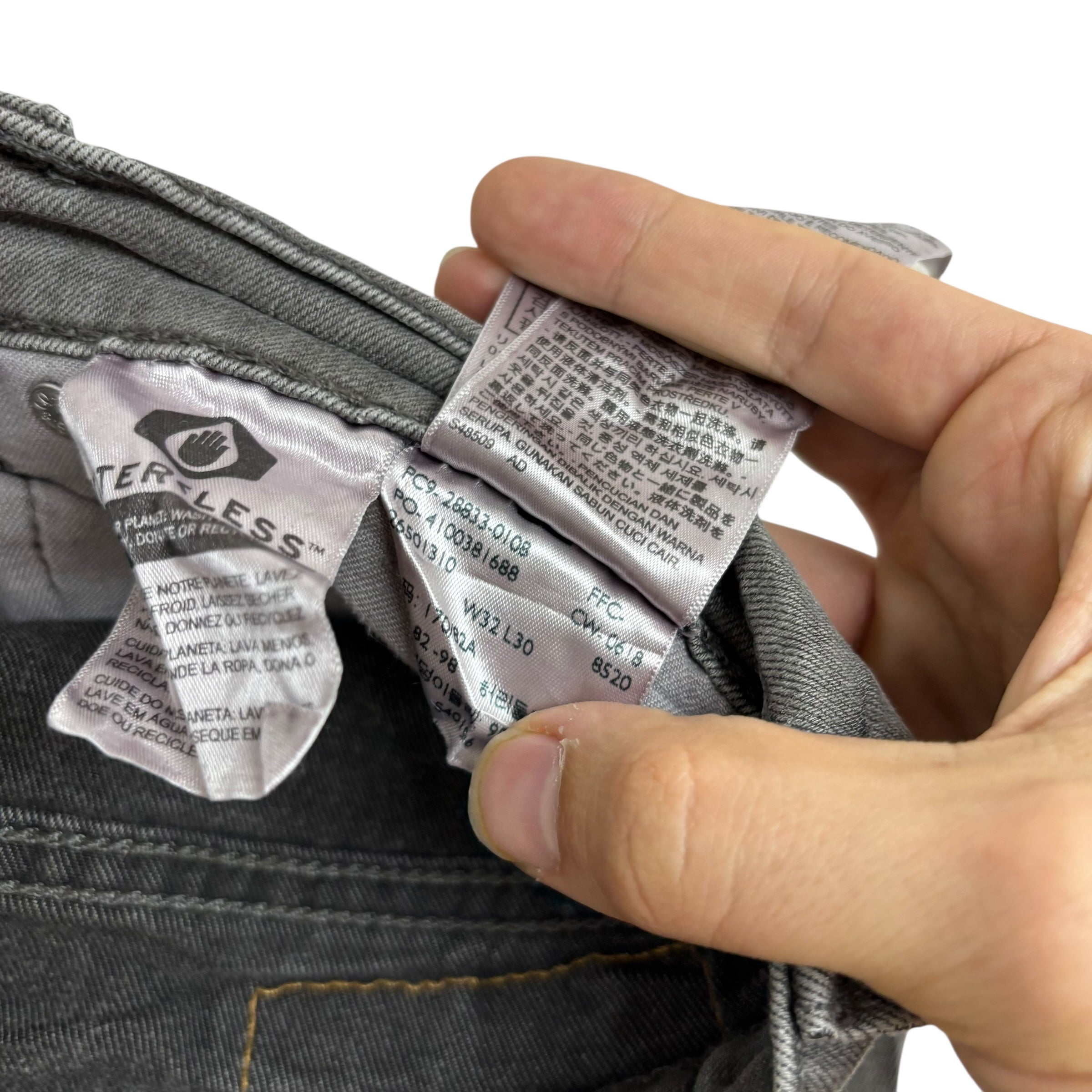 Levis 512 Jeans W32 L29 Mens Grey Slim Tapered Fit Stretch Denim