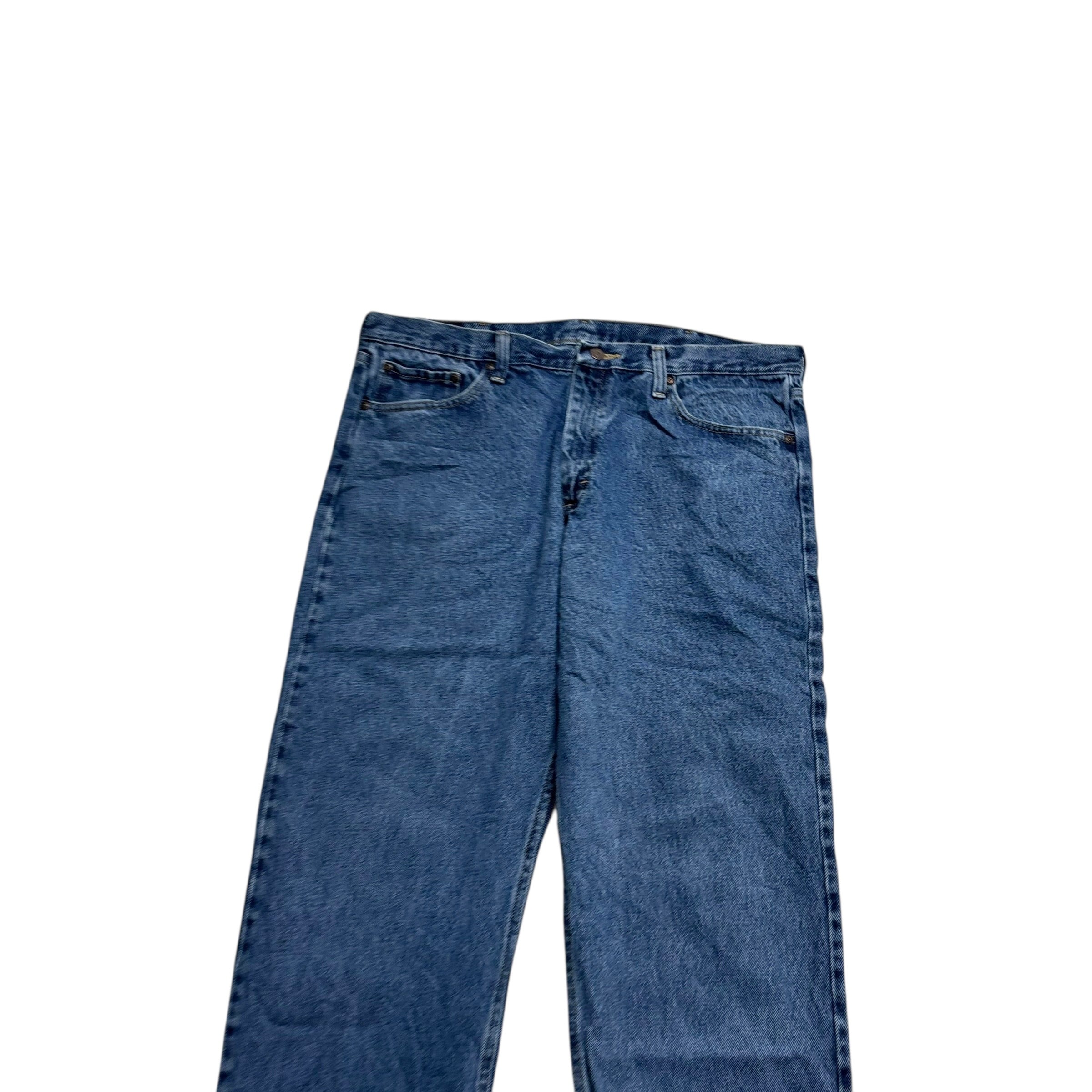 Wrangler Jeans W37 L32 Mens Mid Blue Baggy Relaxed Straight Fit Denim (E)